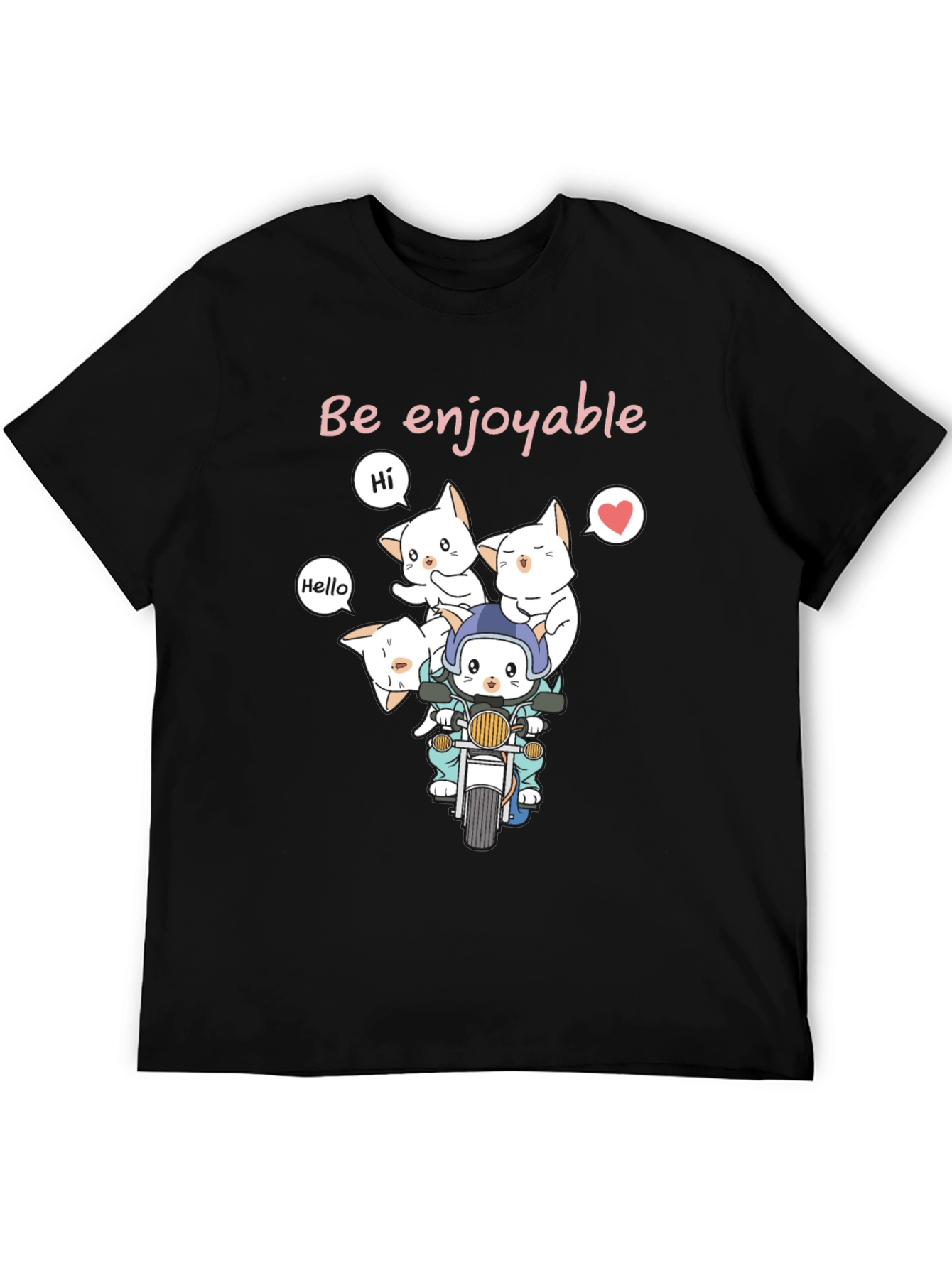 Cats on a Motorcycle T-Shirt - Be Enjoyable