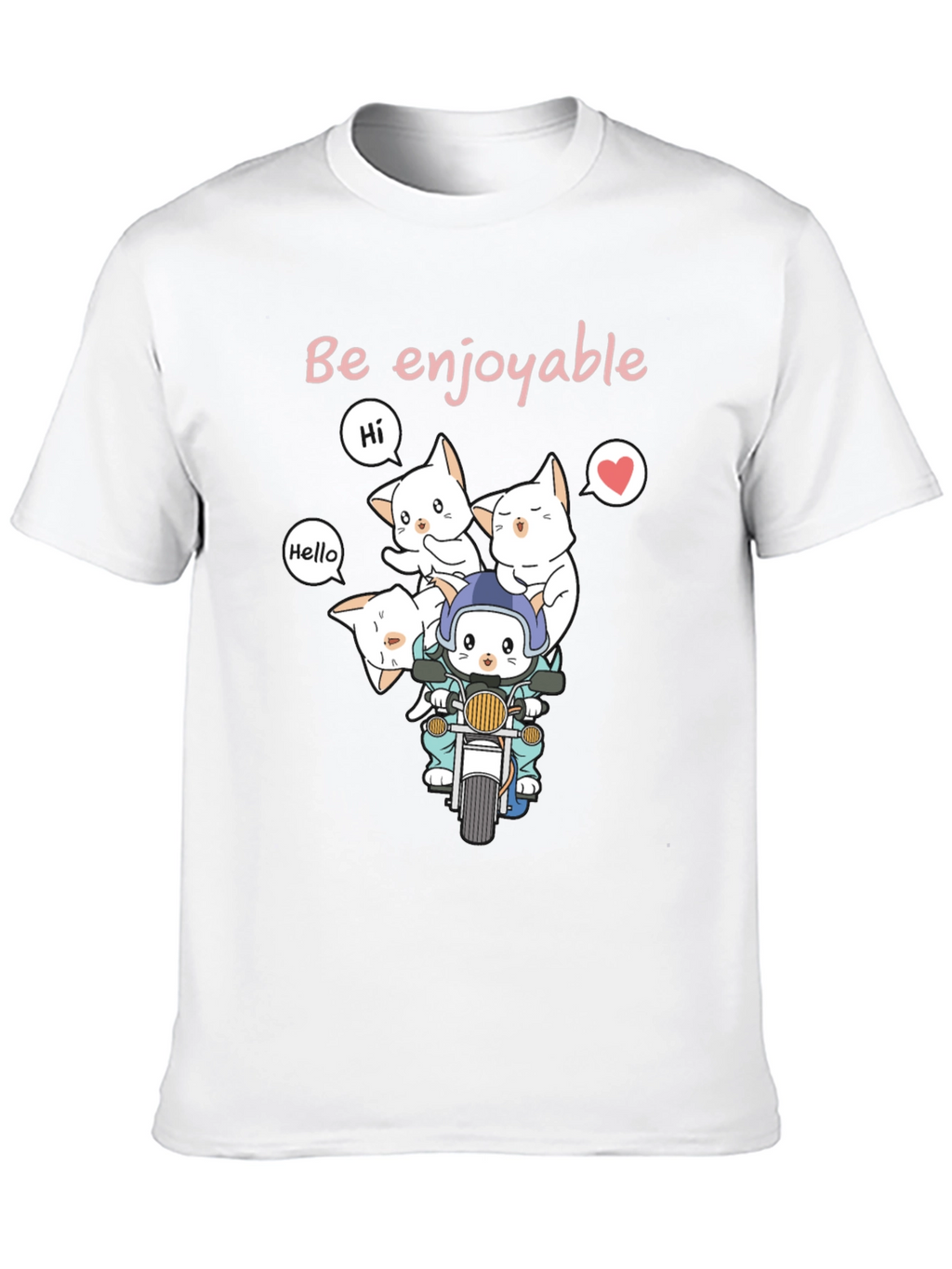 Cats on a Motorcycle T-Shirt - Be Enjoyable
