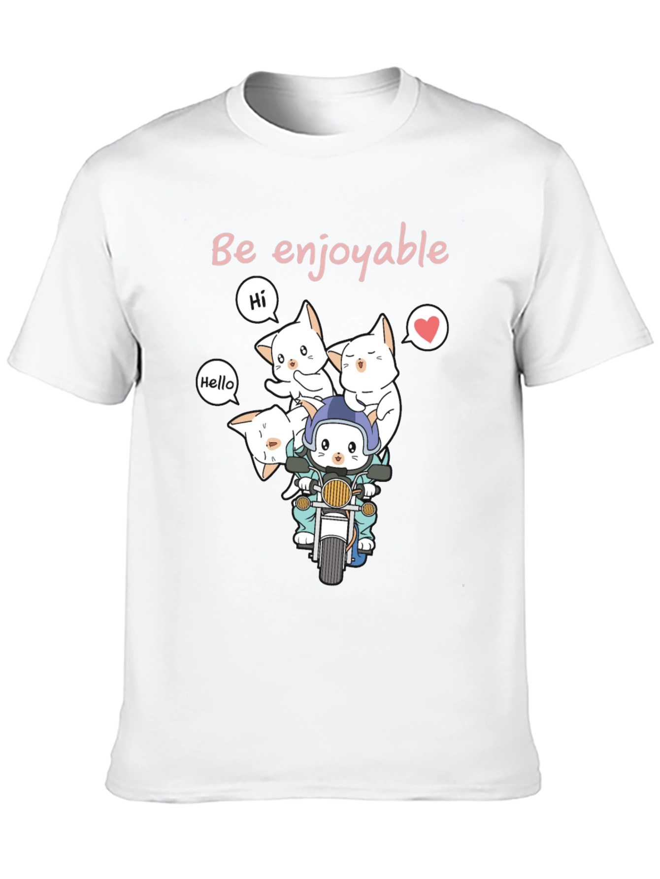 Cats on a Motorcycle T-Shirt - Be Enjoyable