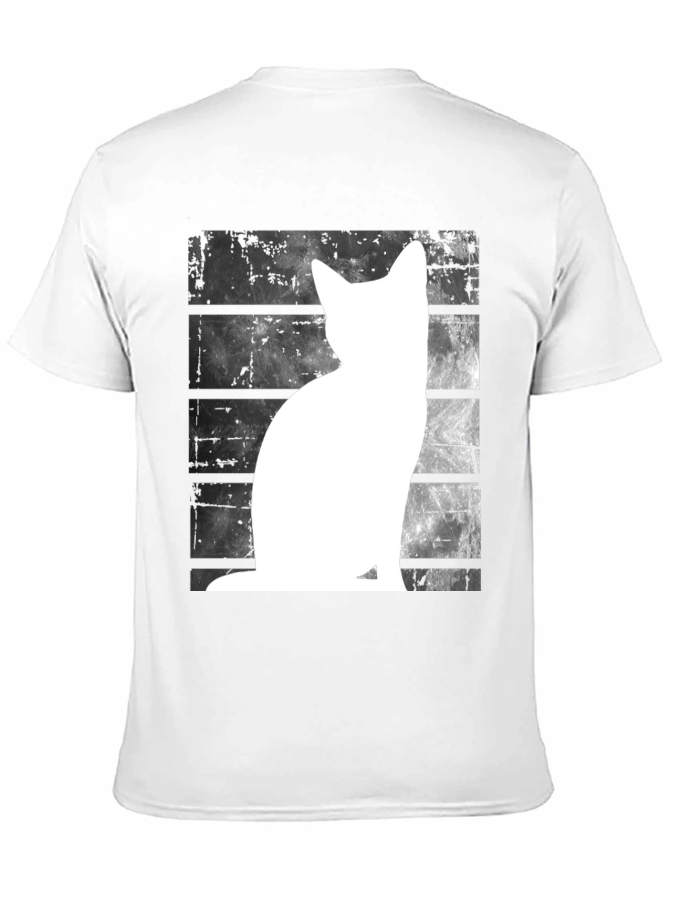 Cat Silhouette Graphic Tee - Black