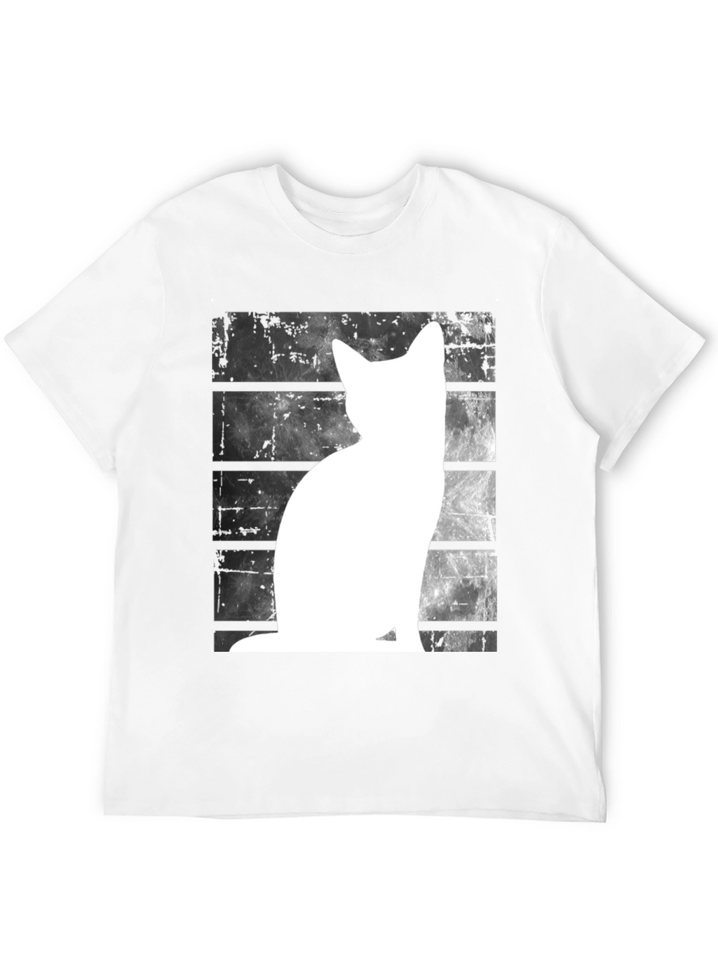 Cat Silhouette Graphic Tee - Black
