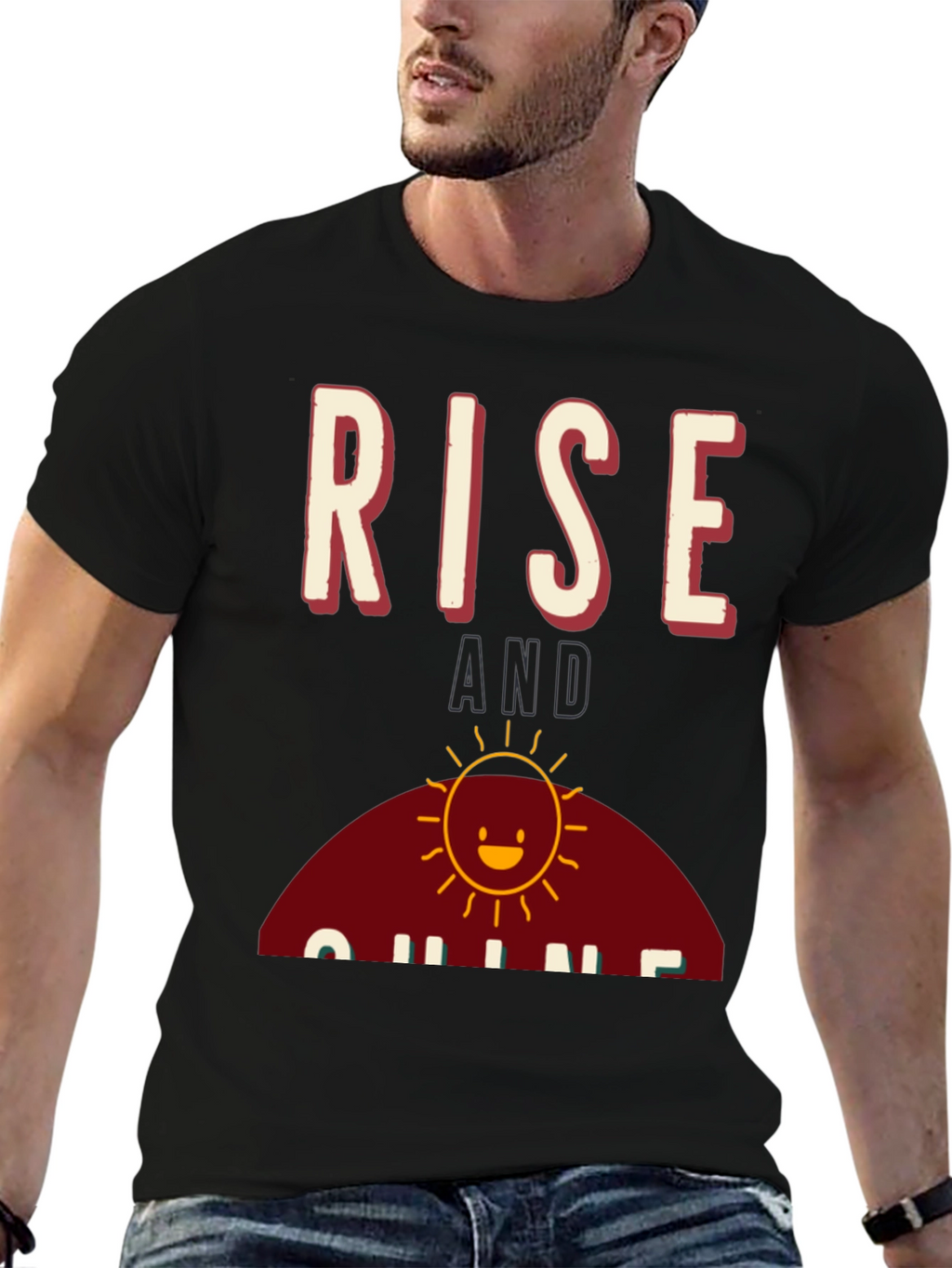 Rise and Shine Graphic Tee - Black Cotton