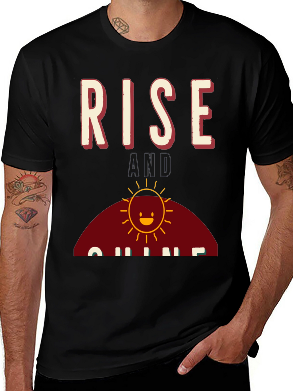 Rise and Shine Graphic Tee - Black Cotton
