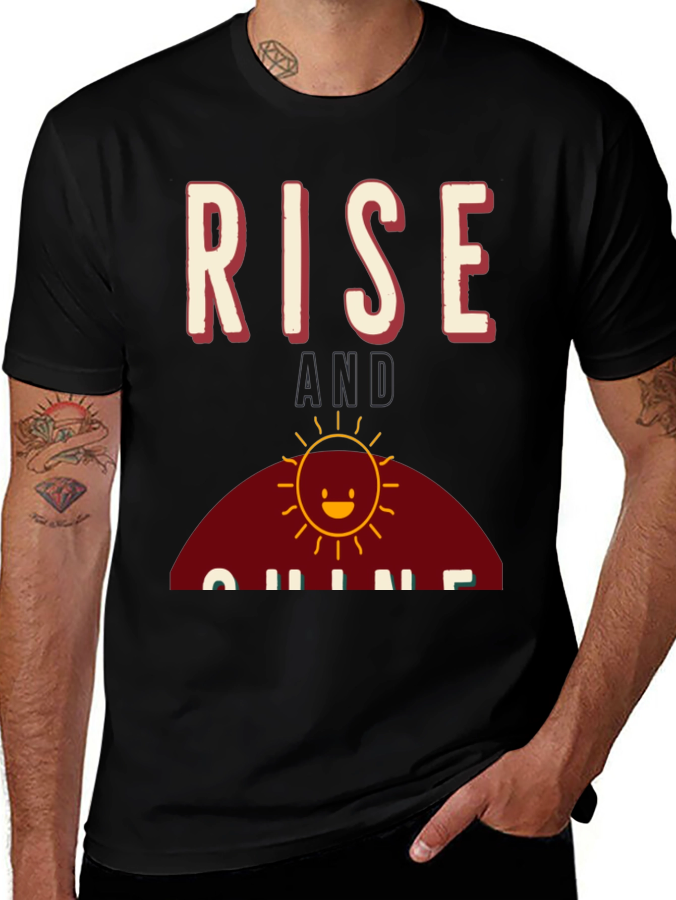 Rise and Shine Graphic Tee - Black Cotton