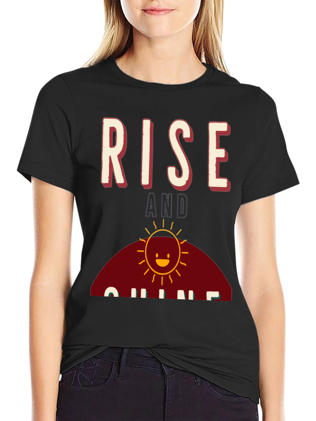 Rise and Shine Graphic Tee - Black Cotton