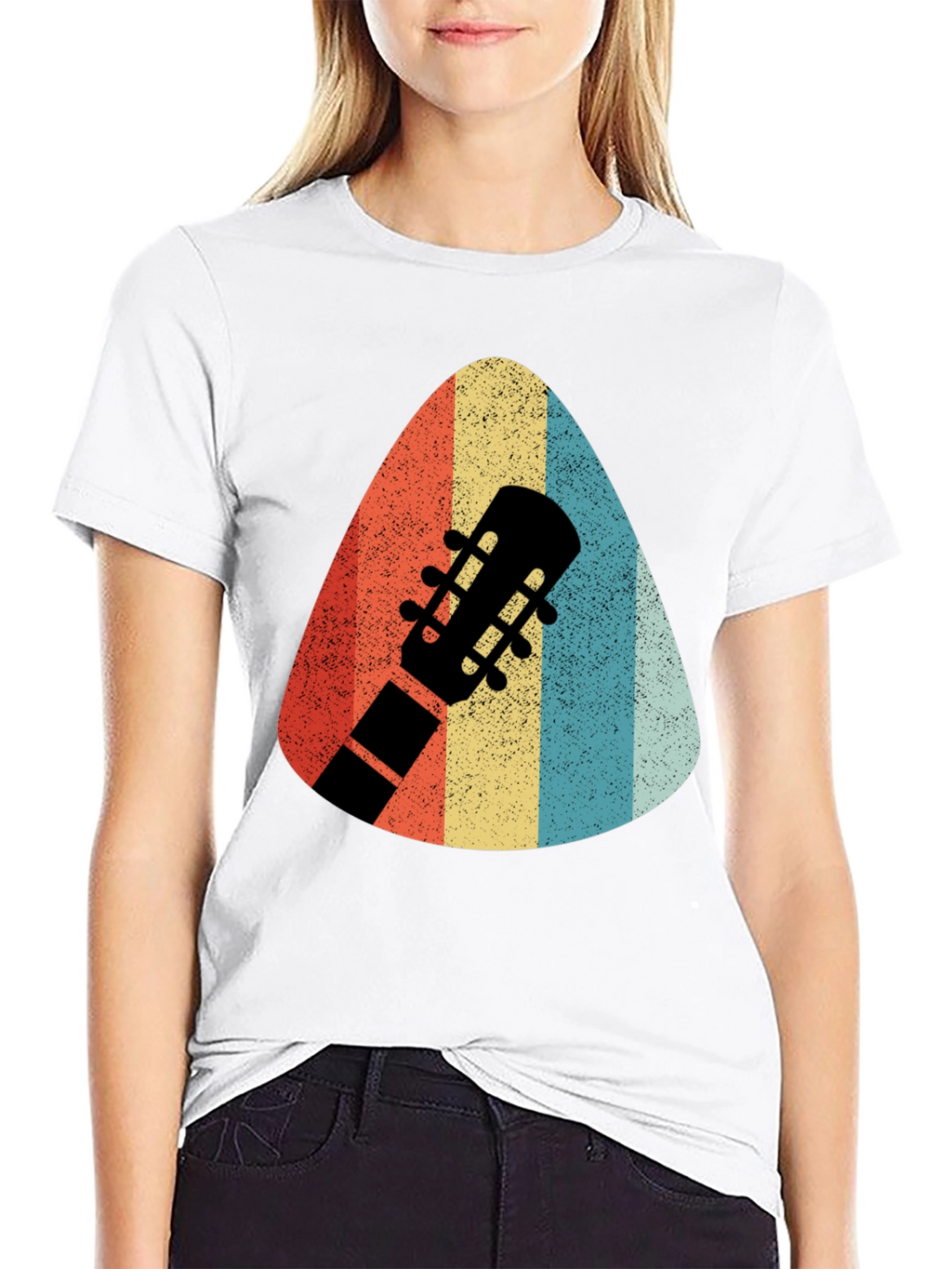 Retro Guitar Pick T-Shirt - Musicians Style