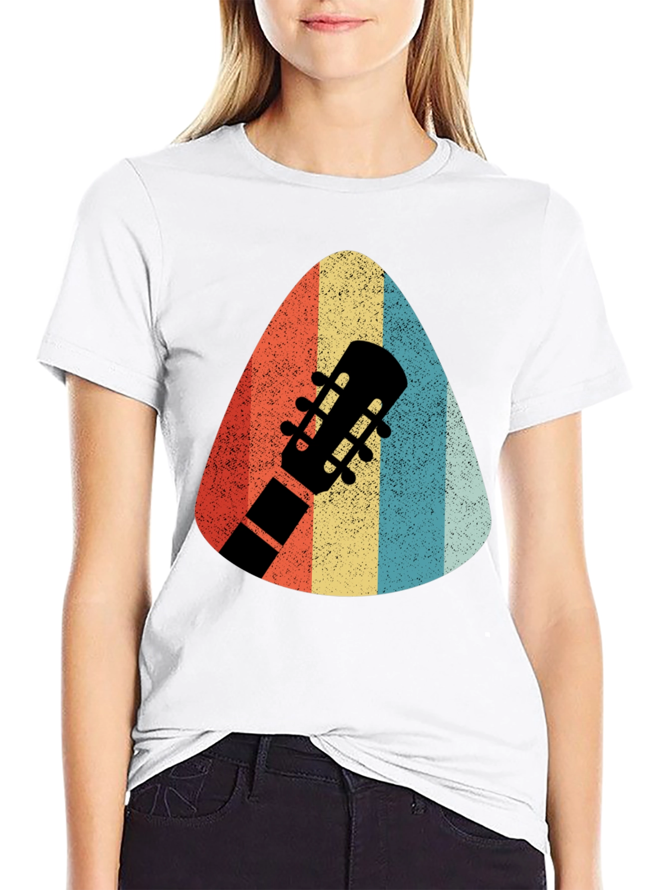 Retro Guitar Pick T-Shirt - Musicians Style