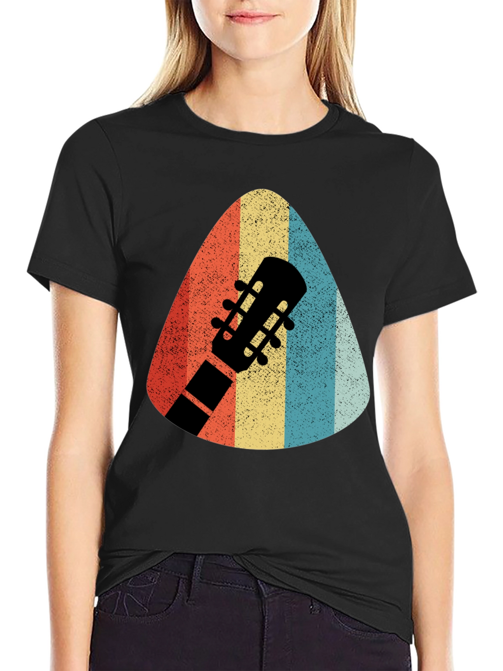 Retro Guitar Pick T-Shirt - Musicians Style