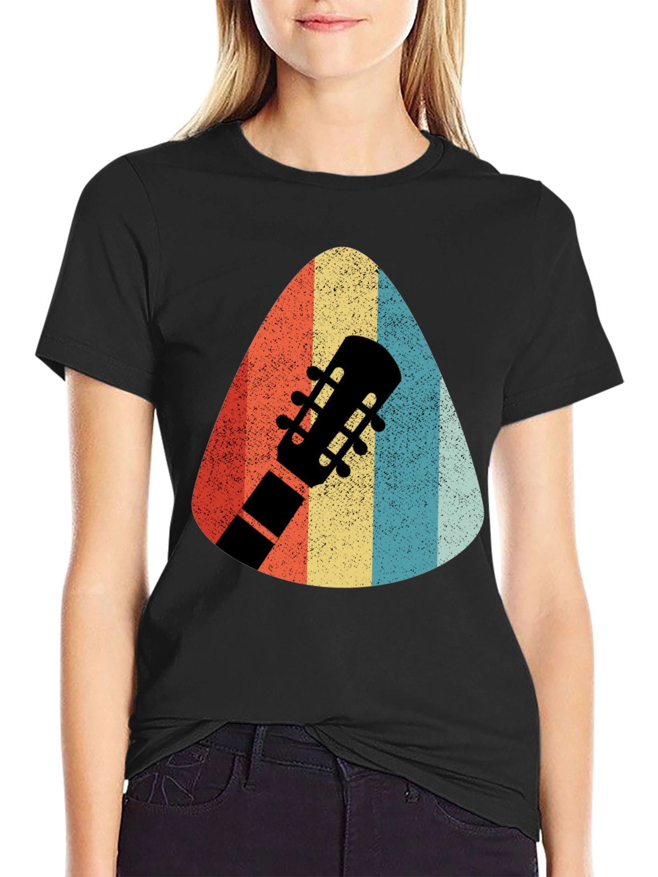 Retro Guitar Pick T-Shirt - Musicians Style
