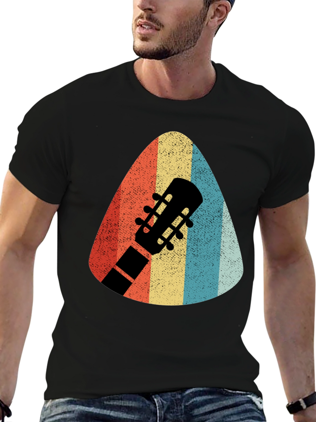 Retro Guitar Pick T-Shirt - Musicians Style