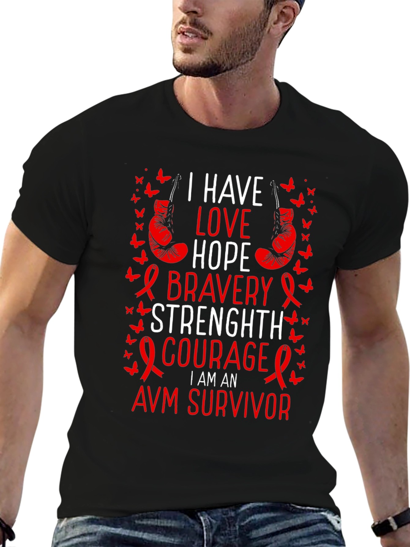 AVM Survivor T-Shirt - Love Hope Bravery Strength