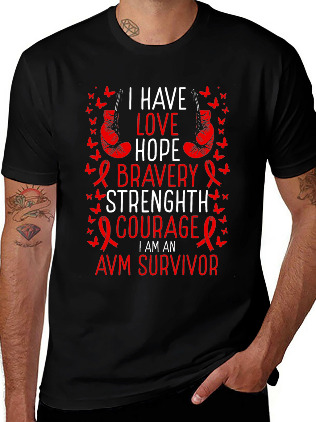 AVM Survivor T-Shirt - Love Hope Bravery Strength