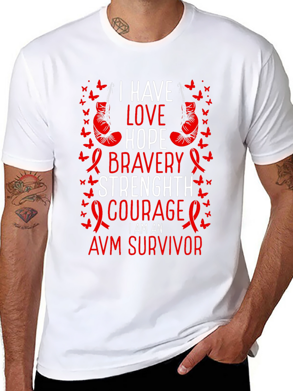AVM Survivor T-Shirt - Love Hope Bravery Strength