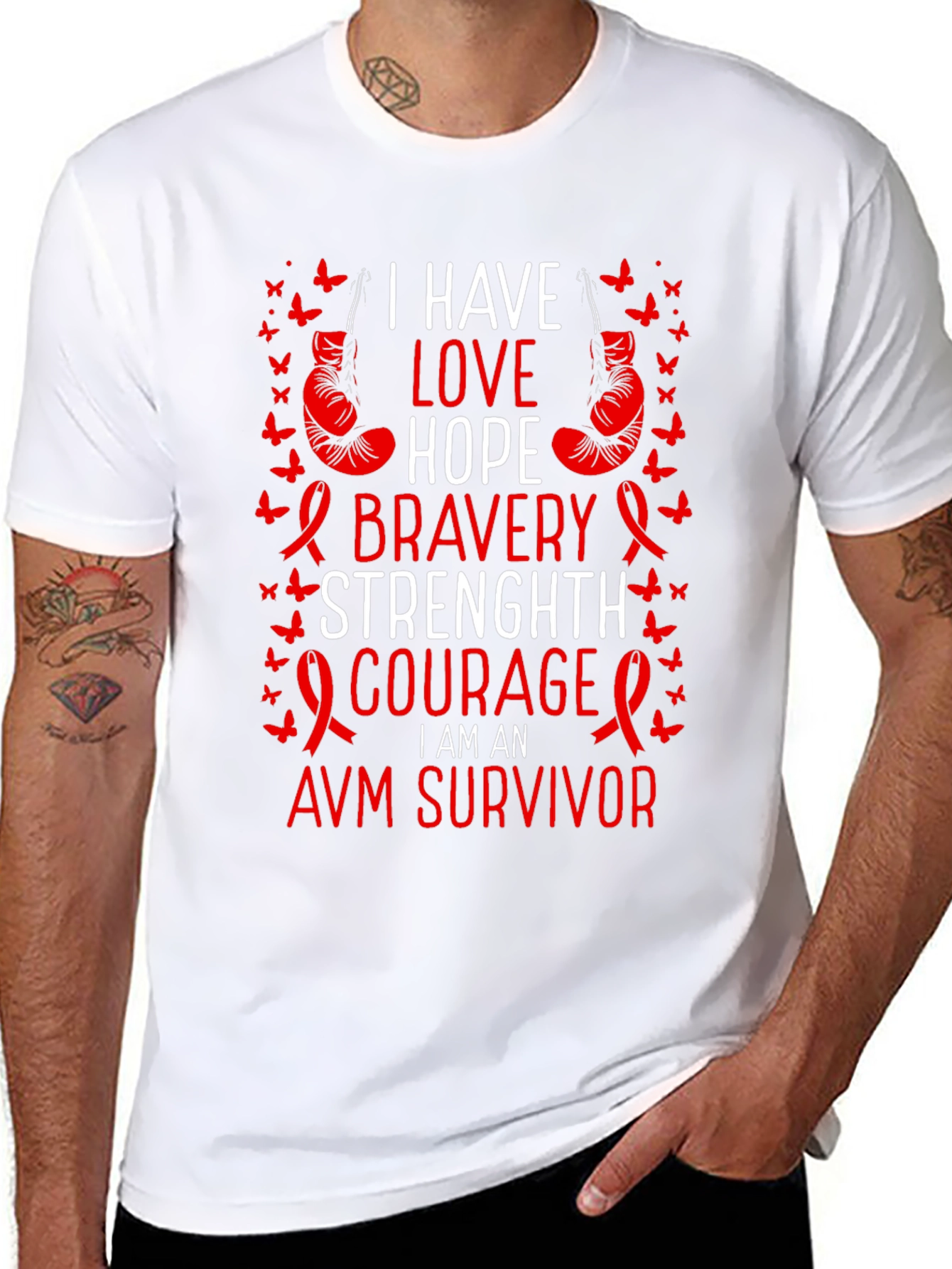 AVM Survivor T-Shirt - Love Hope Bravery Strength