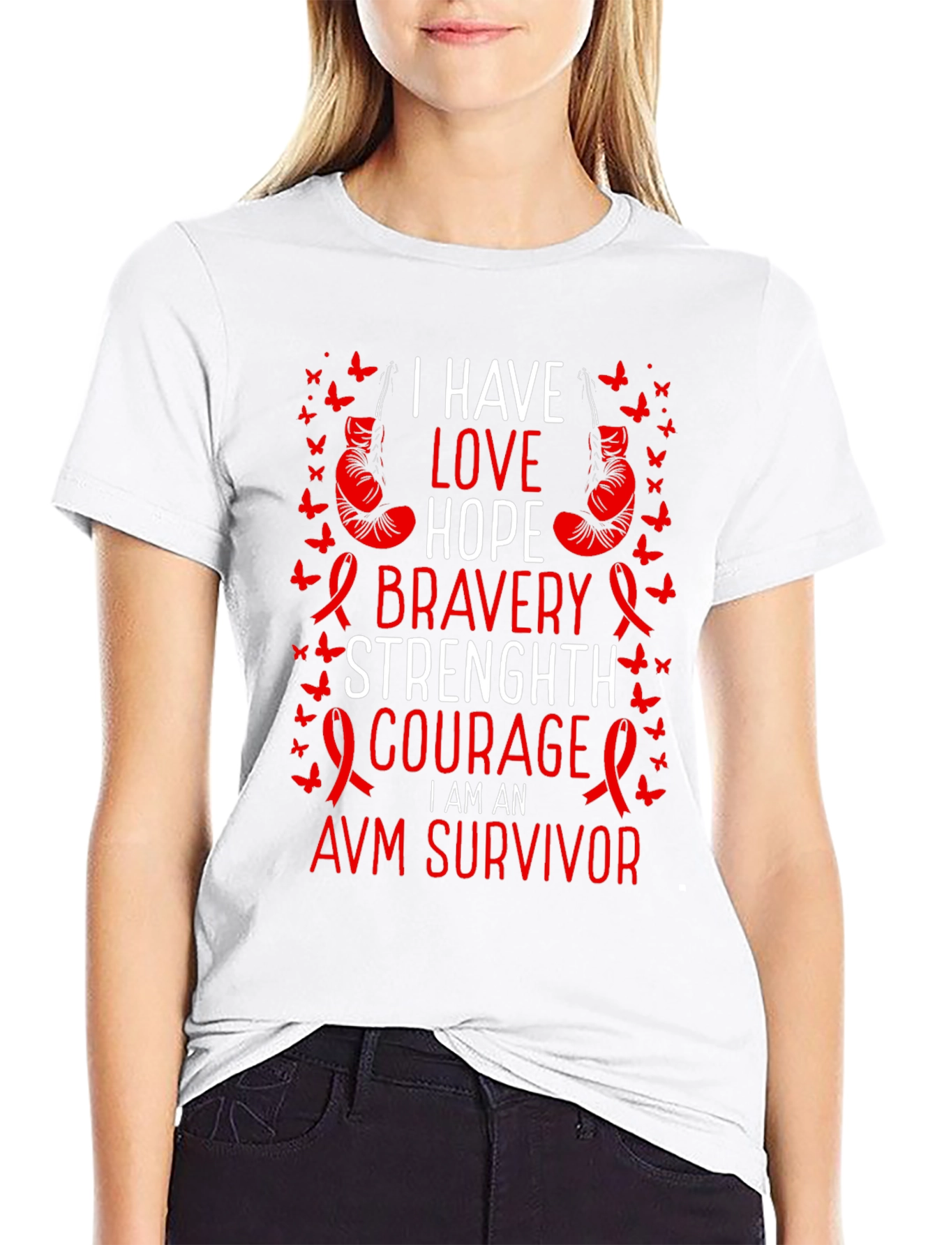 AVM Survivor T-Shirt - Love Hope Bravery Strength