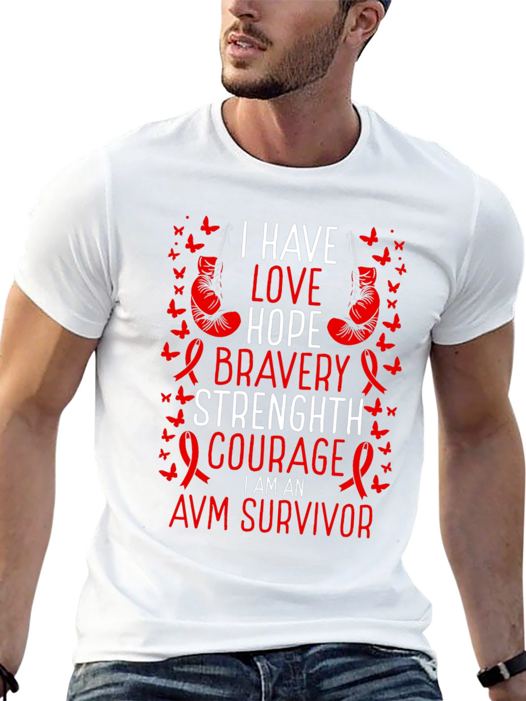 AVM Survivor T-Shirt - Love Hope Bravery Strength