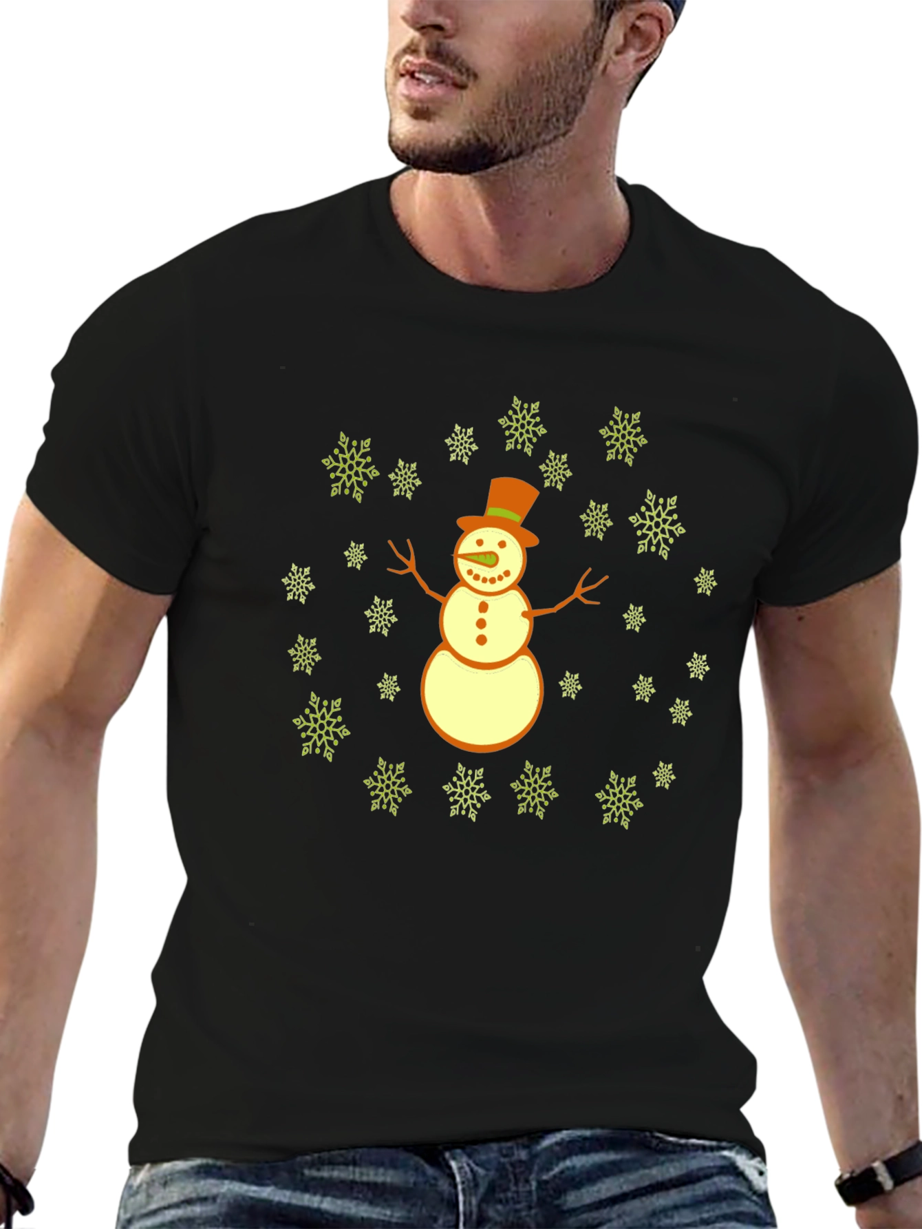 Festive Snowman Graphic Tee - Holiday Cheer!