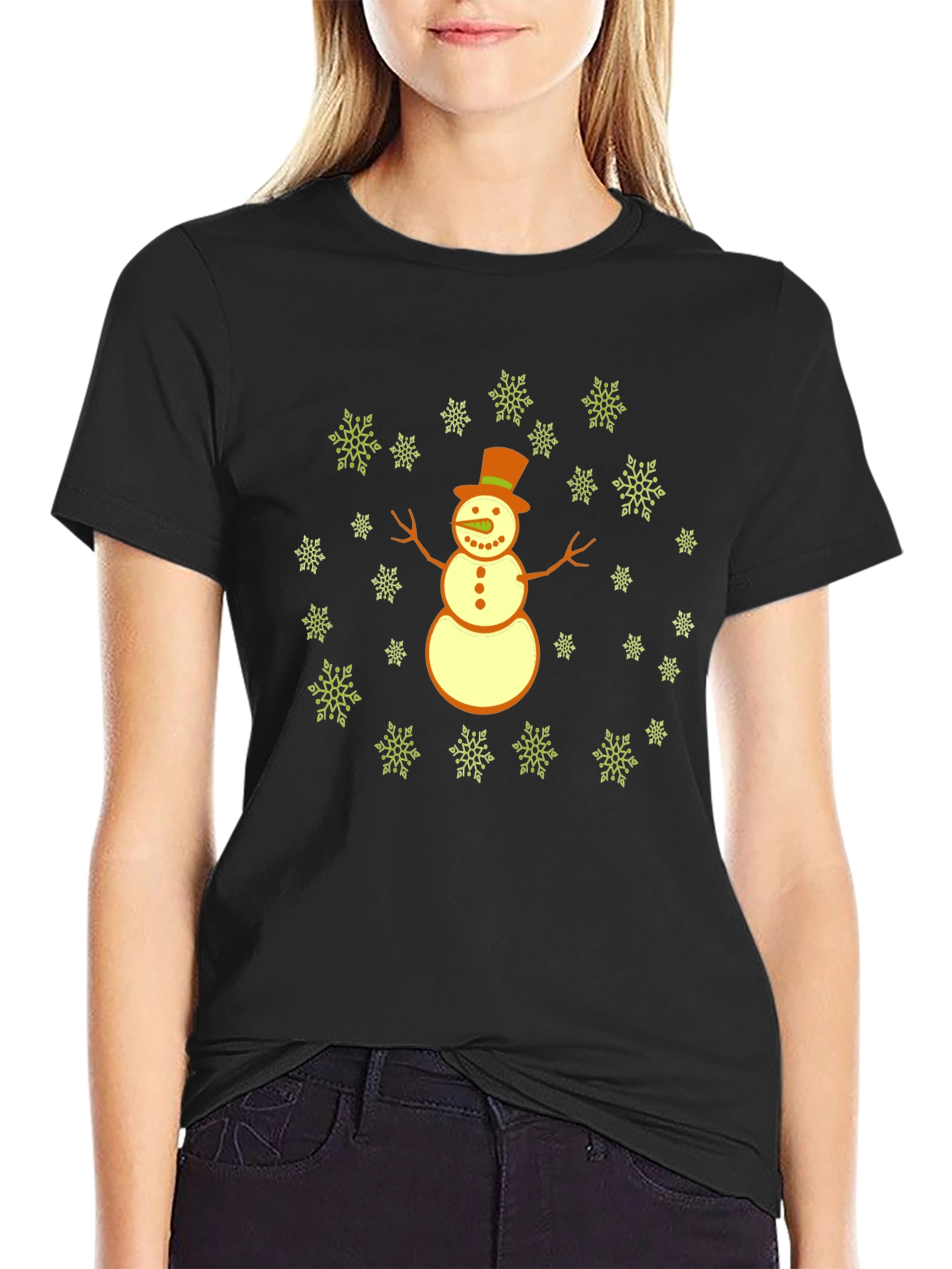 Festive Snowman Graphic Tee - Holiday Cheer!