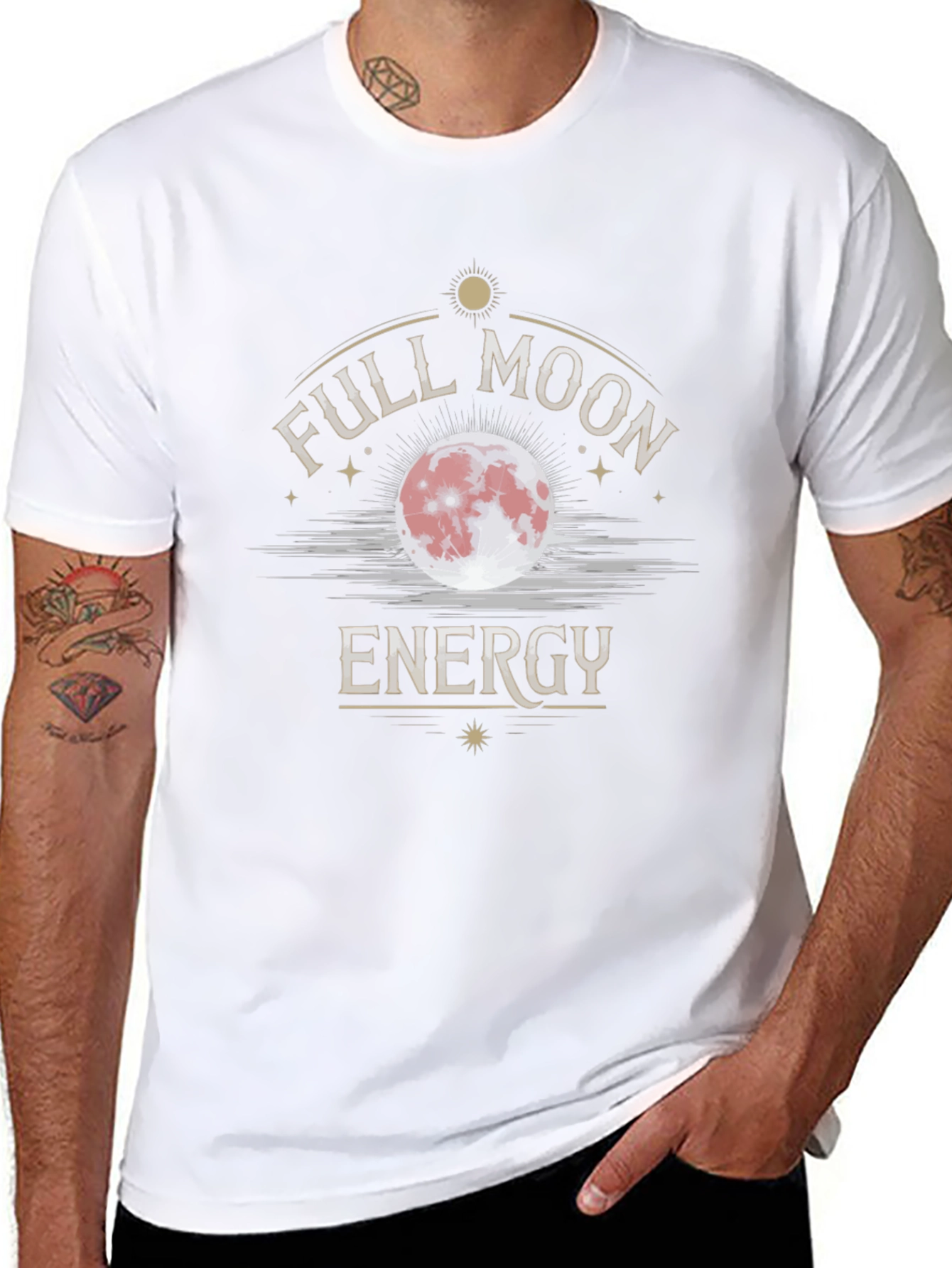 Full Moon Energy Black Graphic T-Shirt