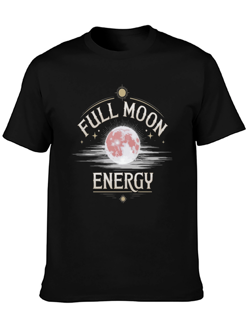 Full Moon Energy Black Graphic T-Shirt