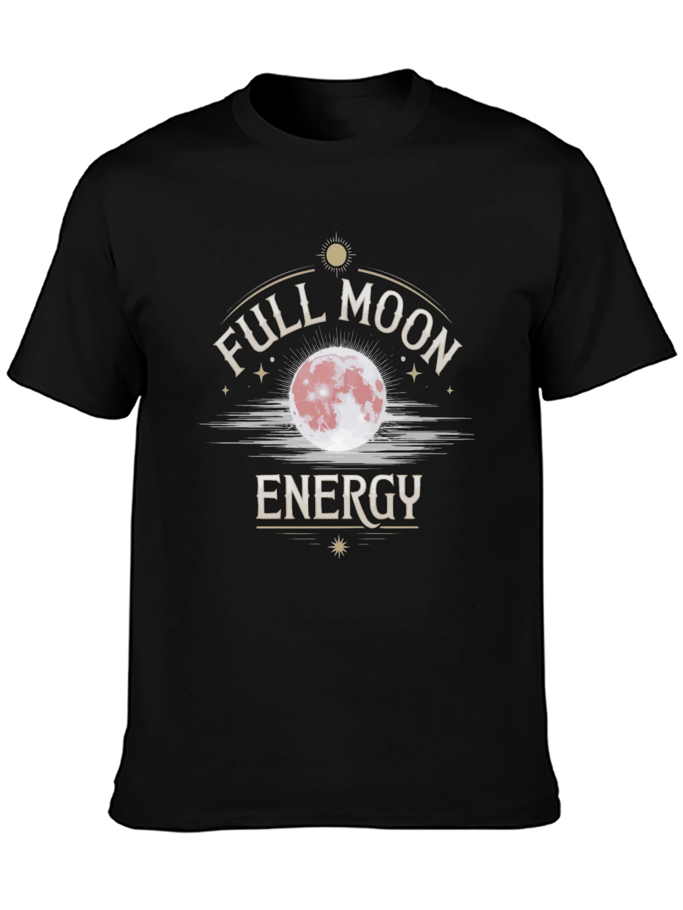 Full Moon Energy Black Graphic T-Shirt