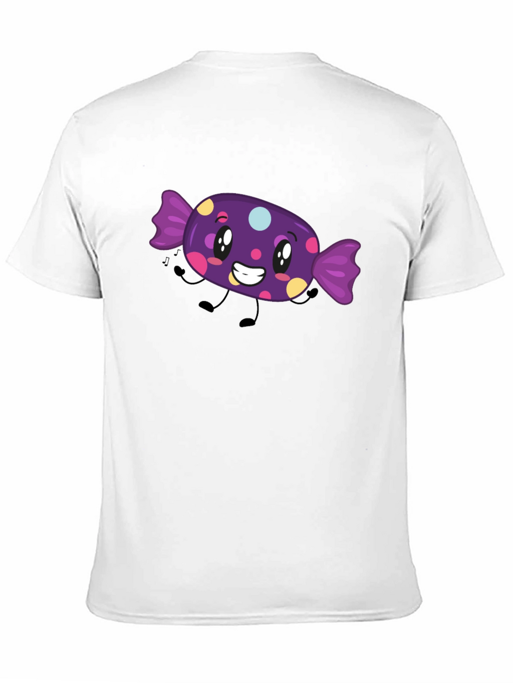 Candy Cartoon Graphic T-Shirt - Black Fun Design
