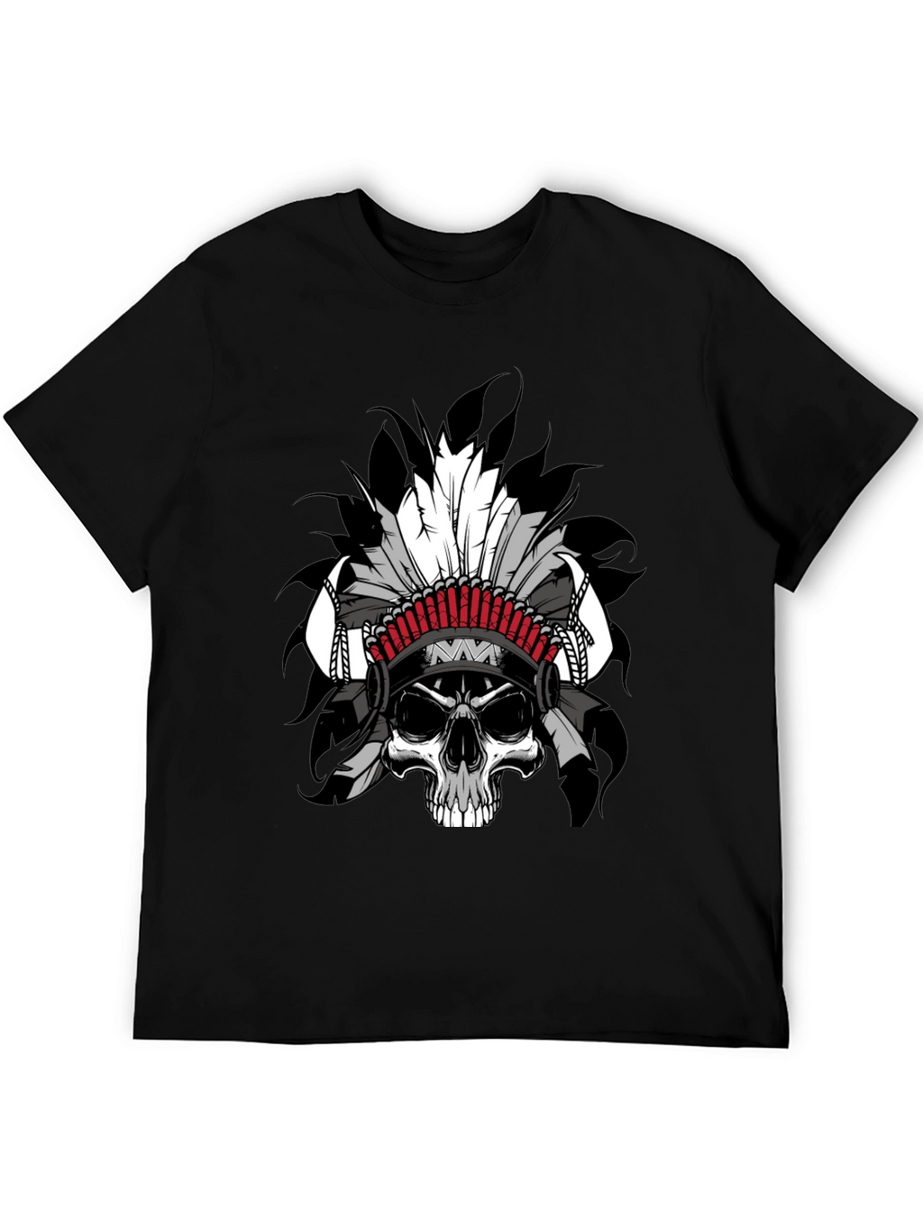 Skull Chief Graphic T-Shirt - Black Cotton Tee
