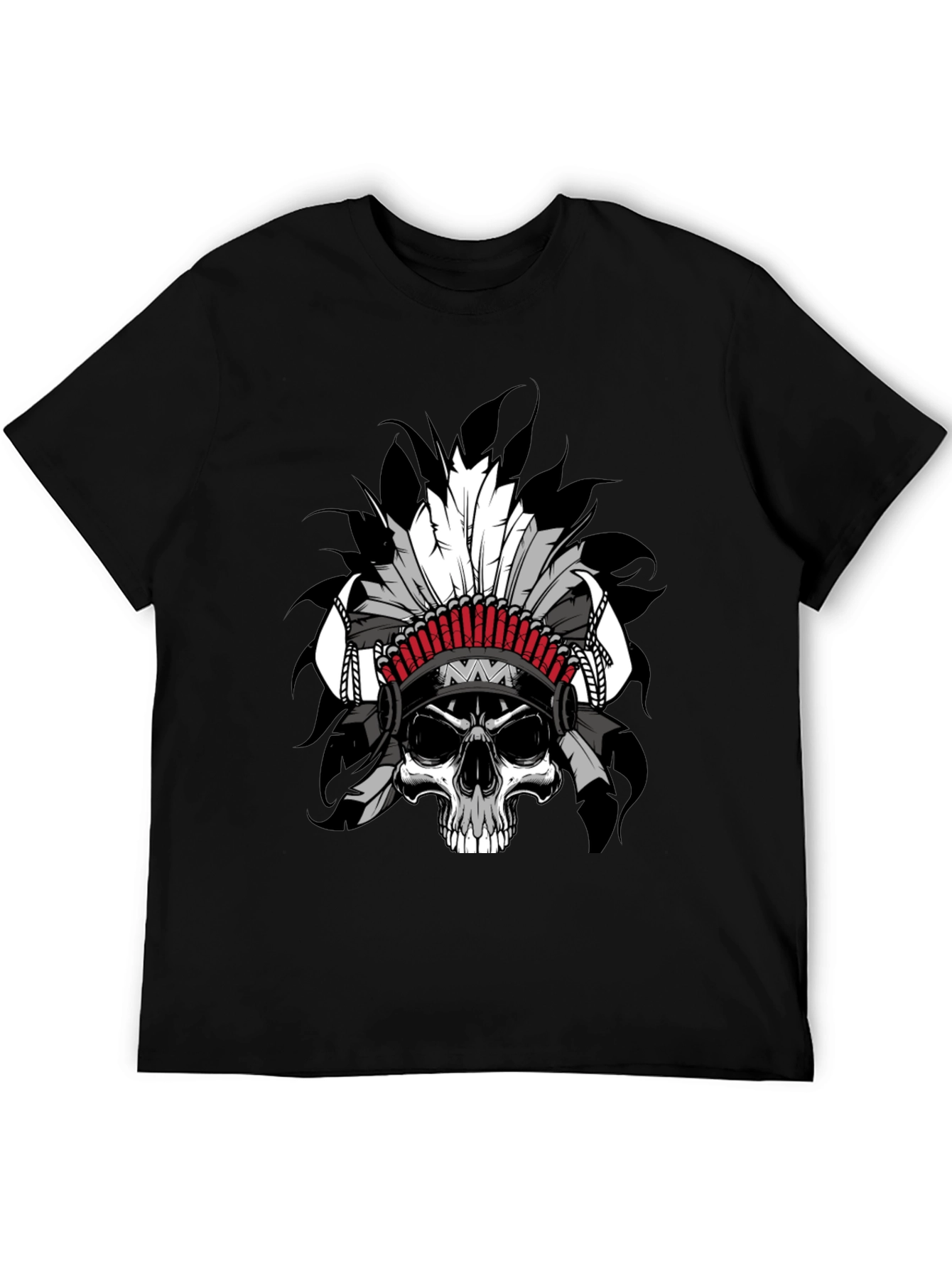 Skull Chief Graphic T-Shirt - Black Cotton Tee
