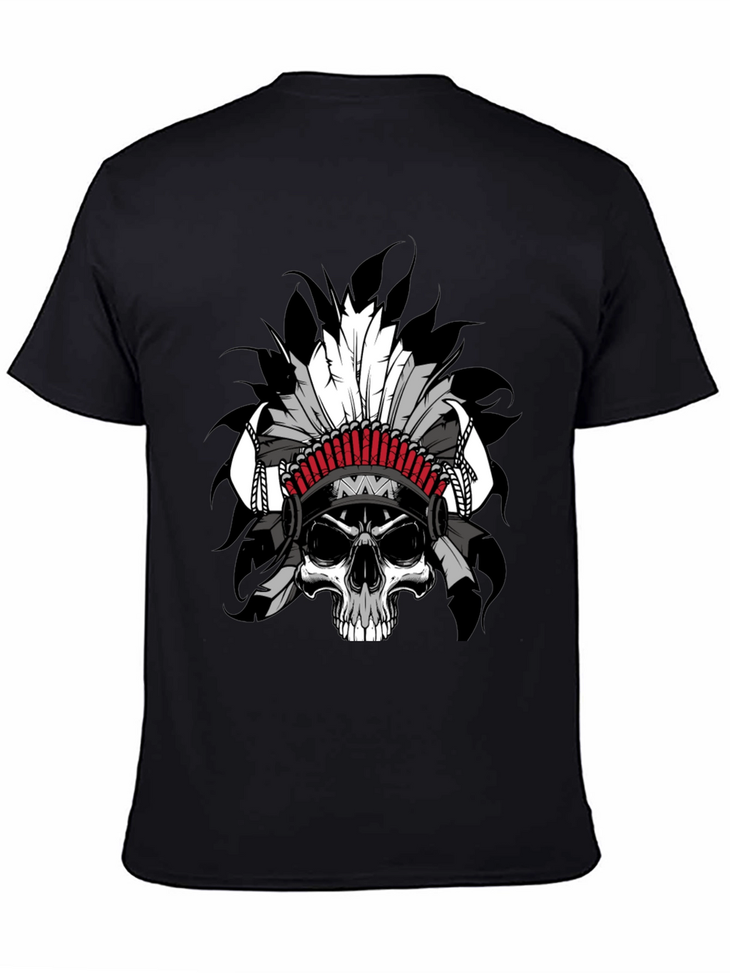 Skull Chief Graphic T-Shirt - Black Cotton Tee
