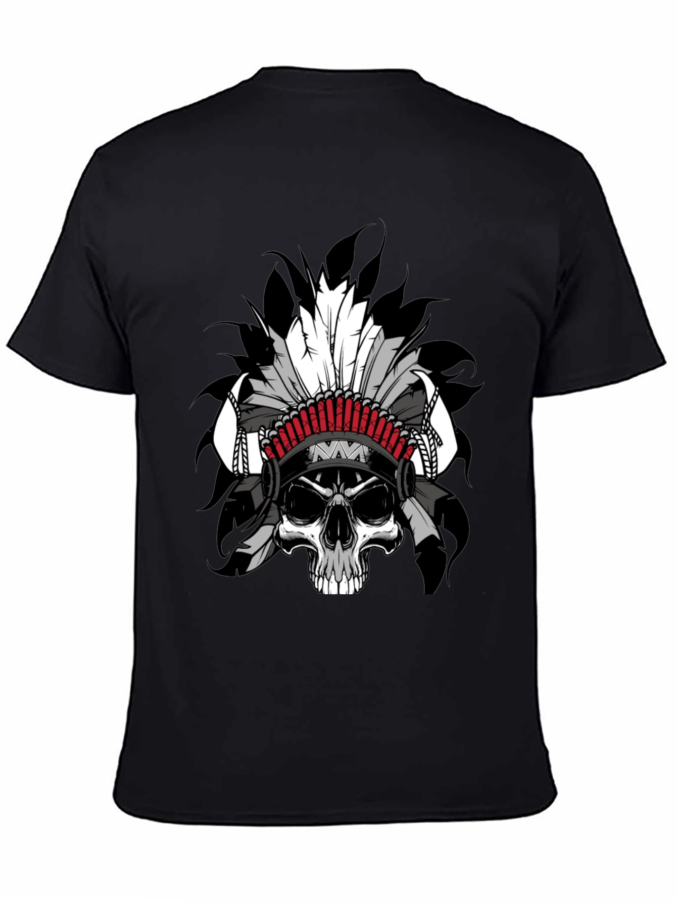 Skull Chief Graphic T-Shirt - Black Cotton Tee