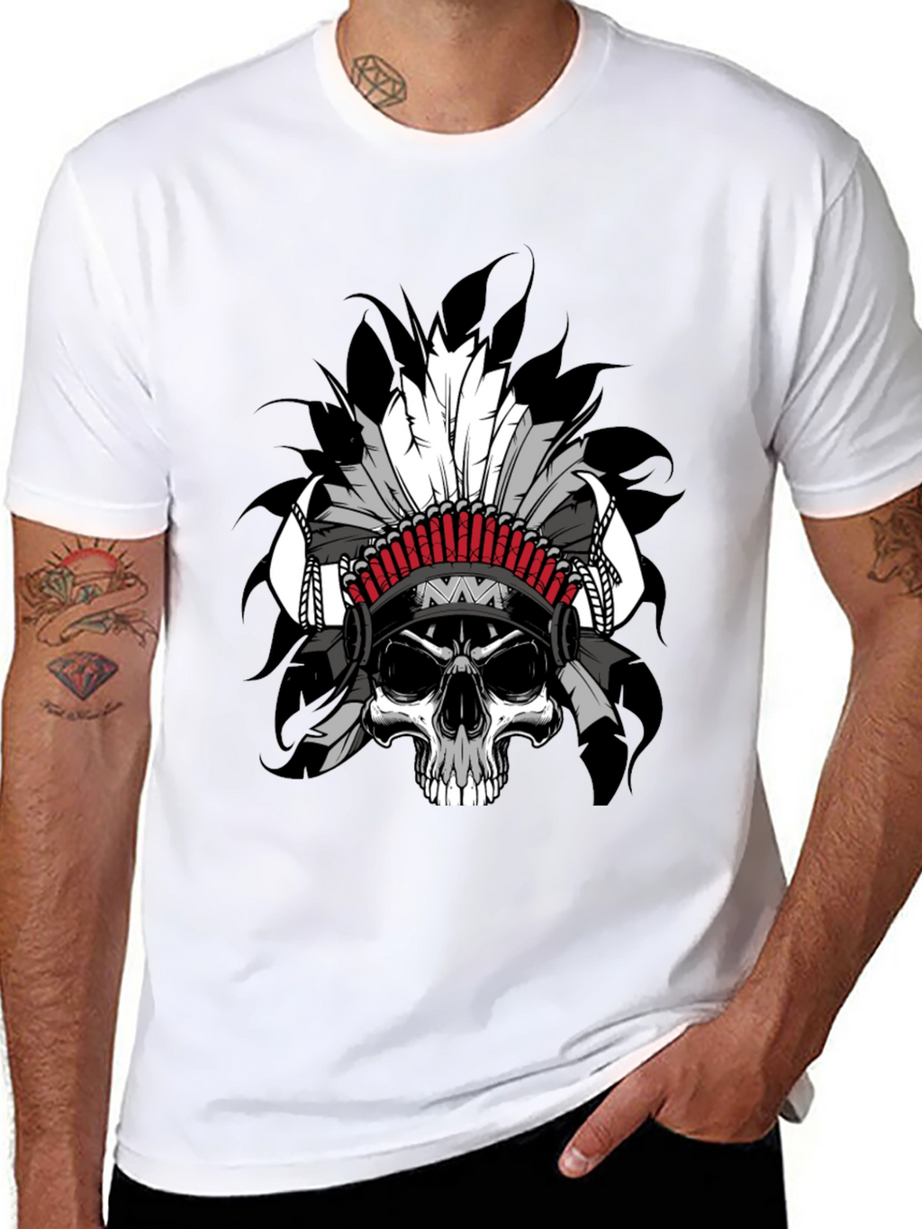 Skull Chief Graphic T-Shirt - Black Cotton Tee