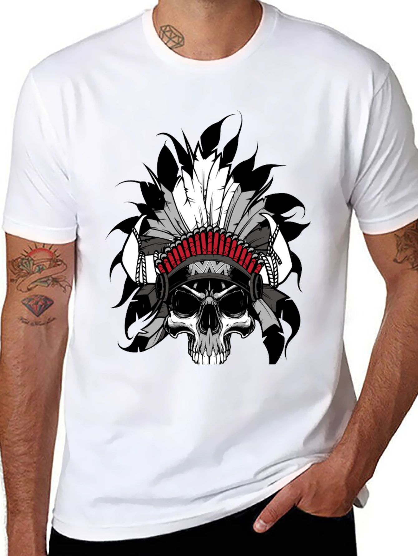 Skull Chief Graphic T-Shirt - Black Cotton Tee