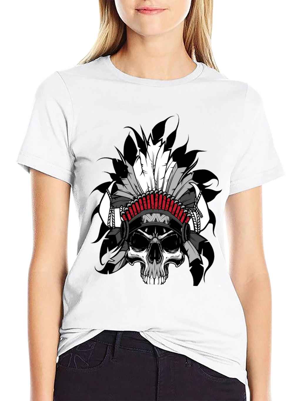 Skull Chief Graphic T-Shirt - Black Cotton Tee