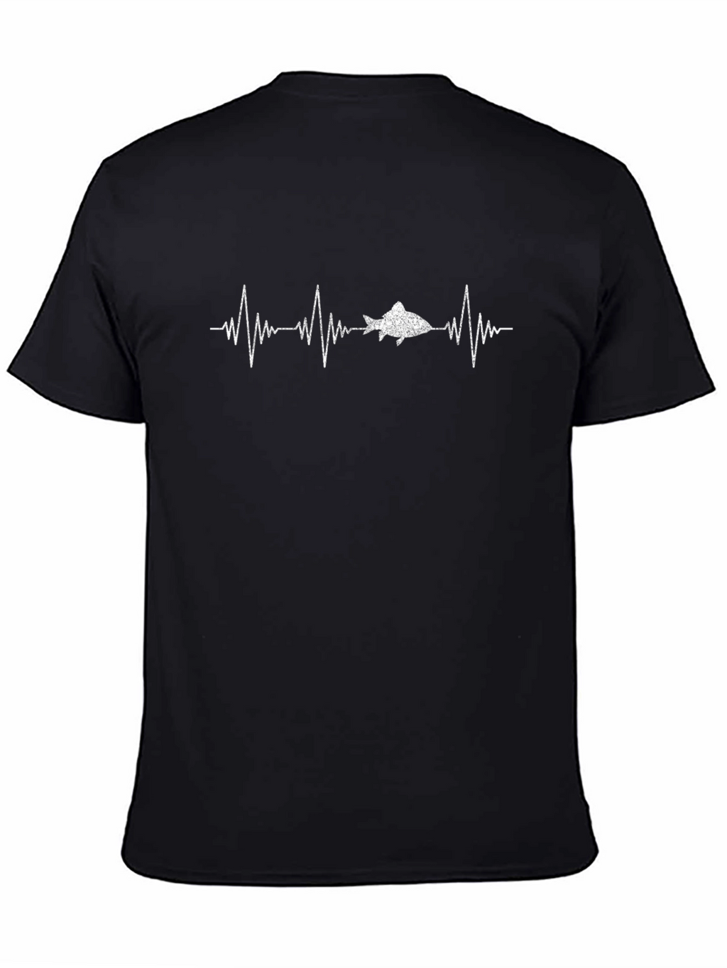 Fishing Heartbeat T-Shirt - Black Graphic Tee