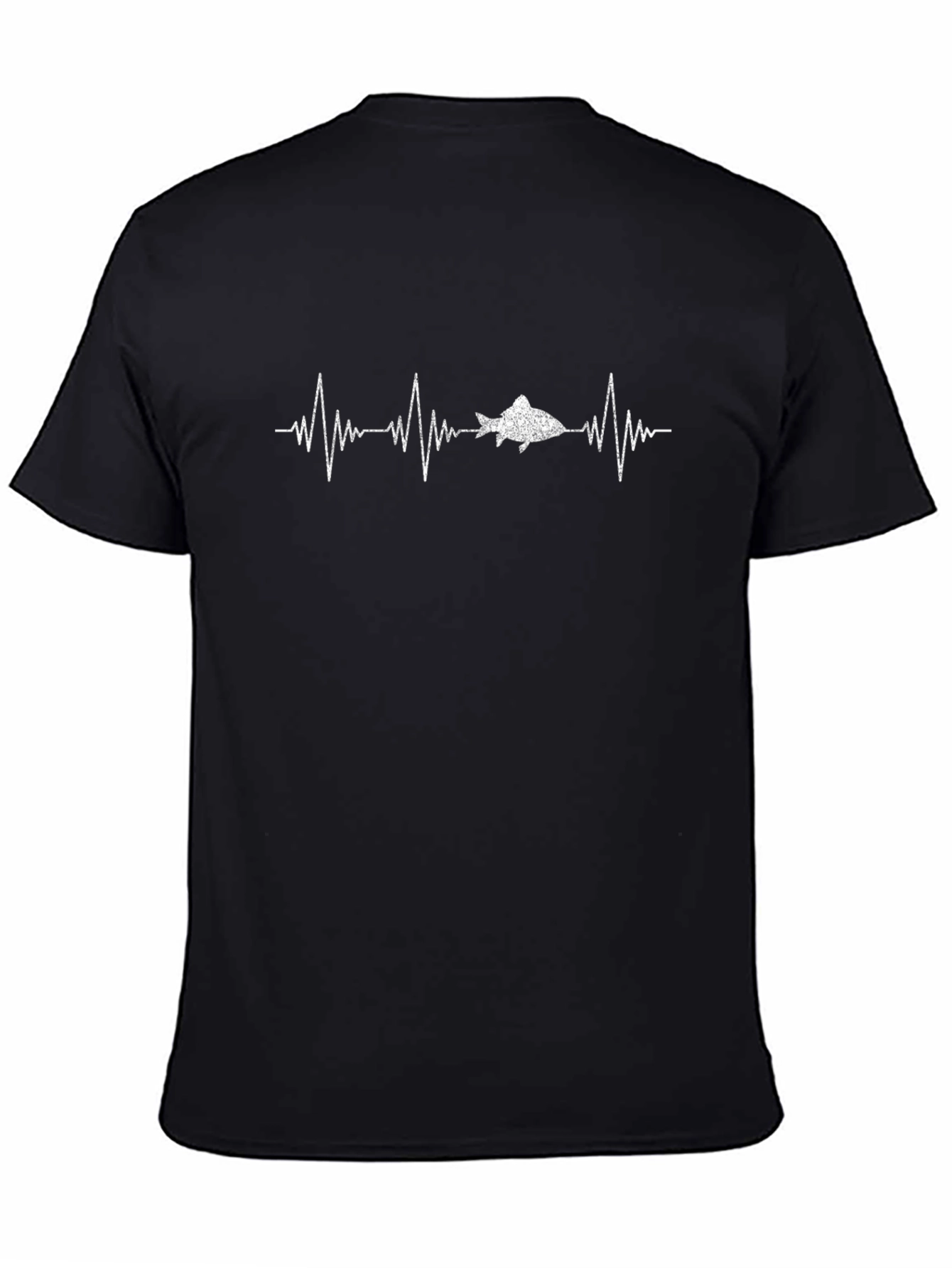Fishing Heartbeat T-Shirt - Black Graphic Tee