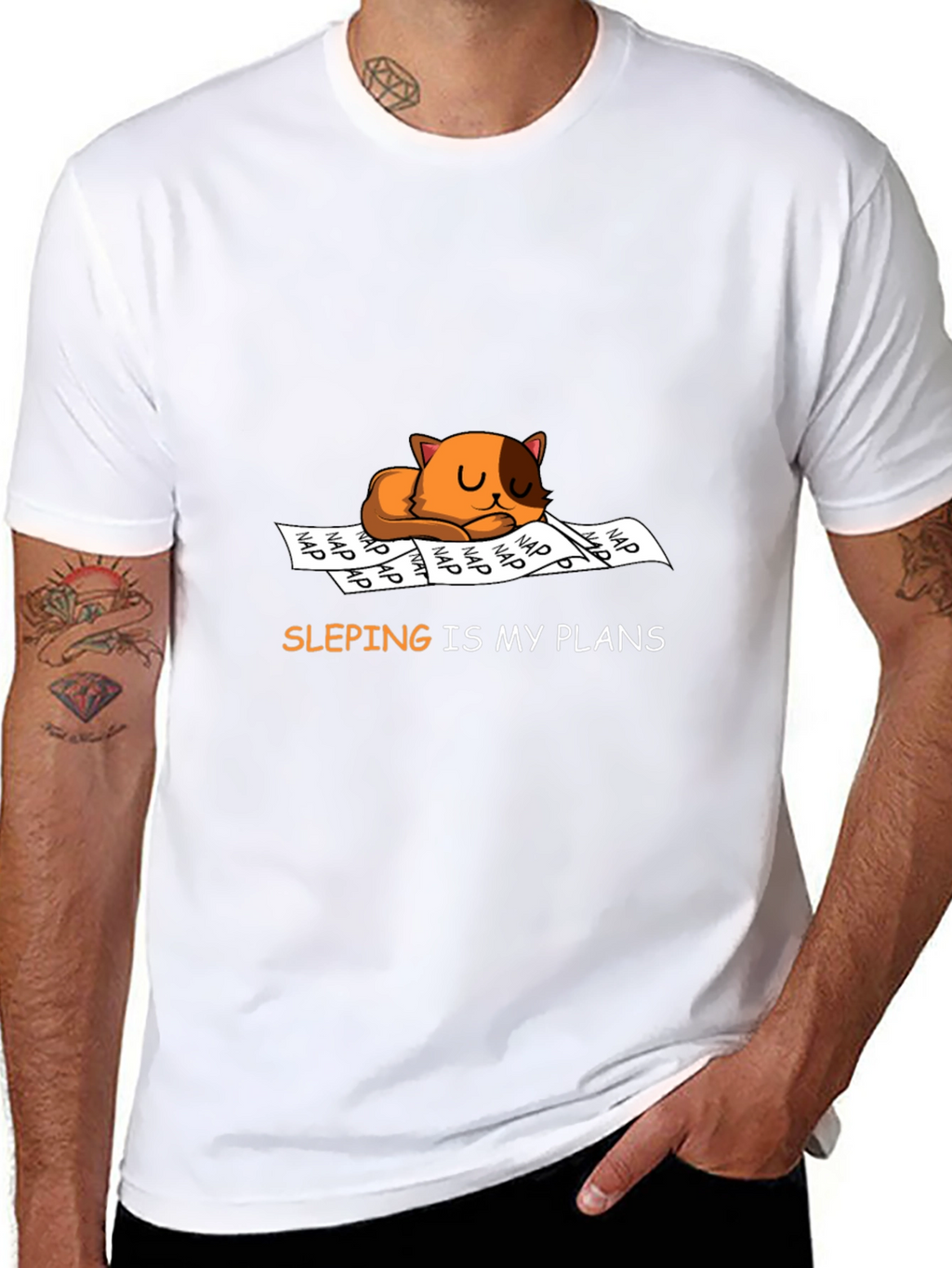 Sleeping Cat Plans Graphic T-Shirt