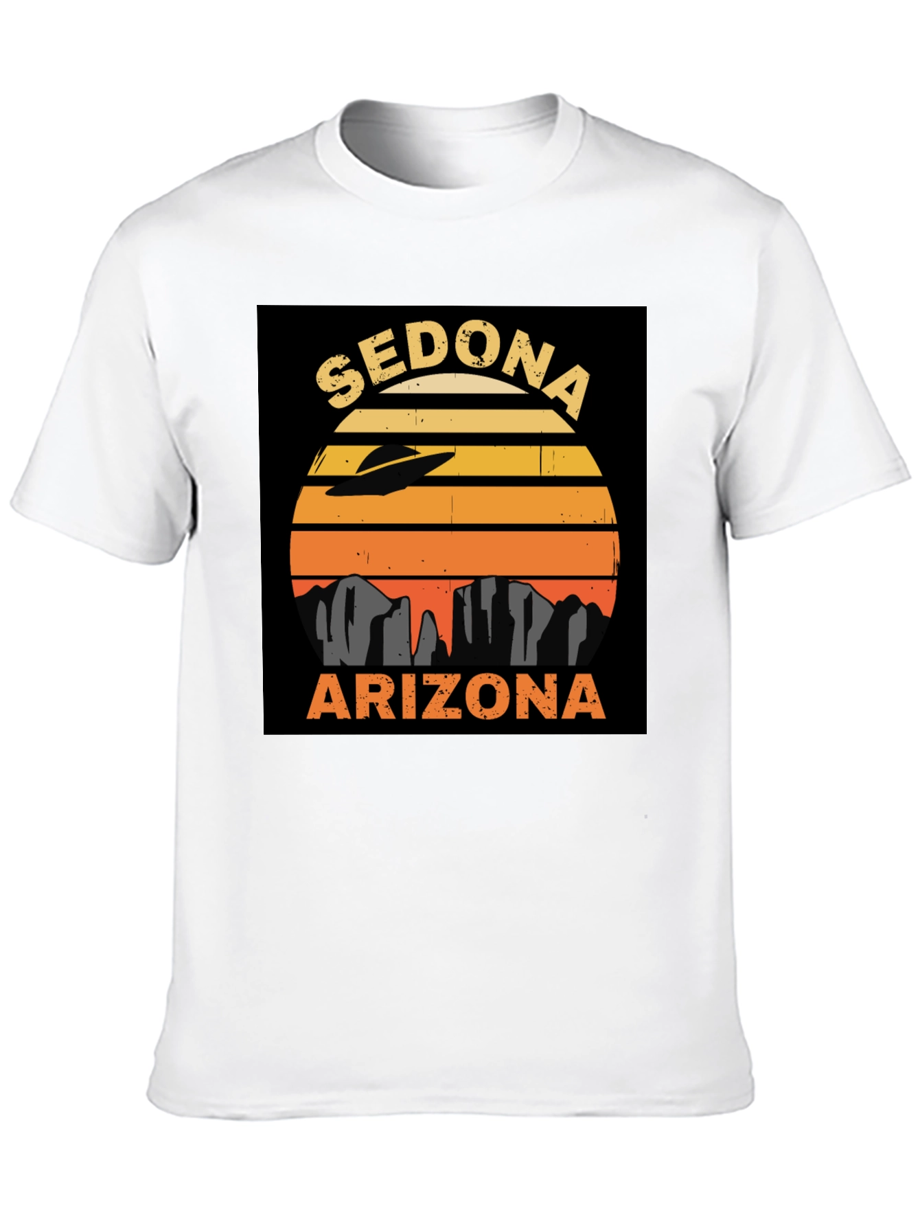 Sedona Arizona UFO Retro Sunset T-Shirt