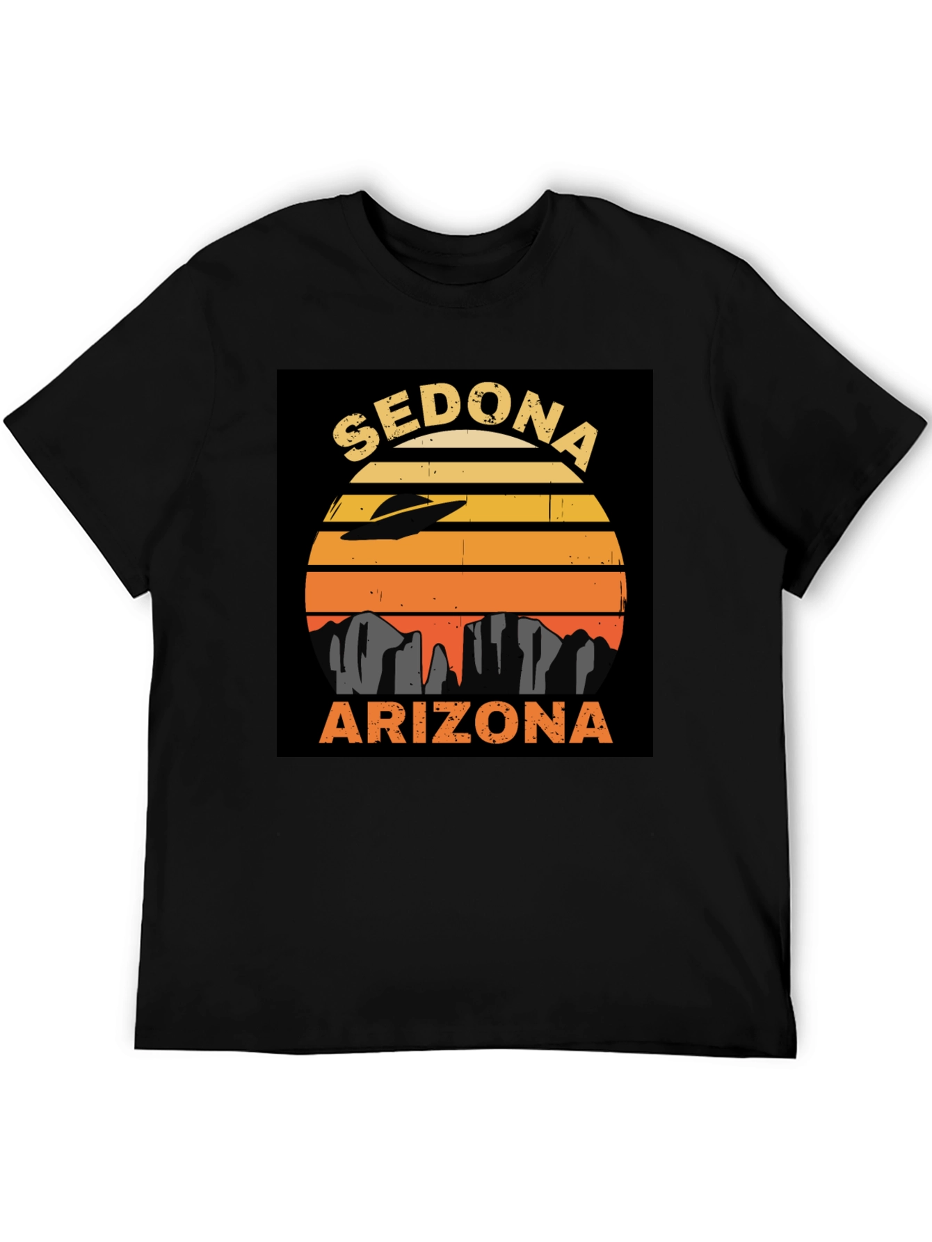 Sedona Arizona UFO Retro Sunset T-Shirt