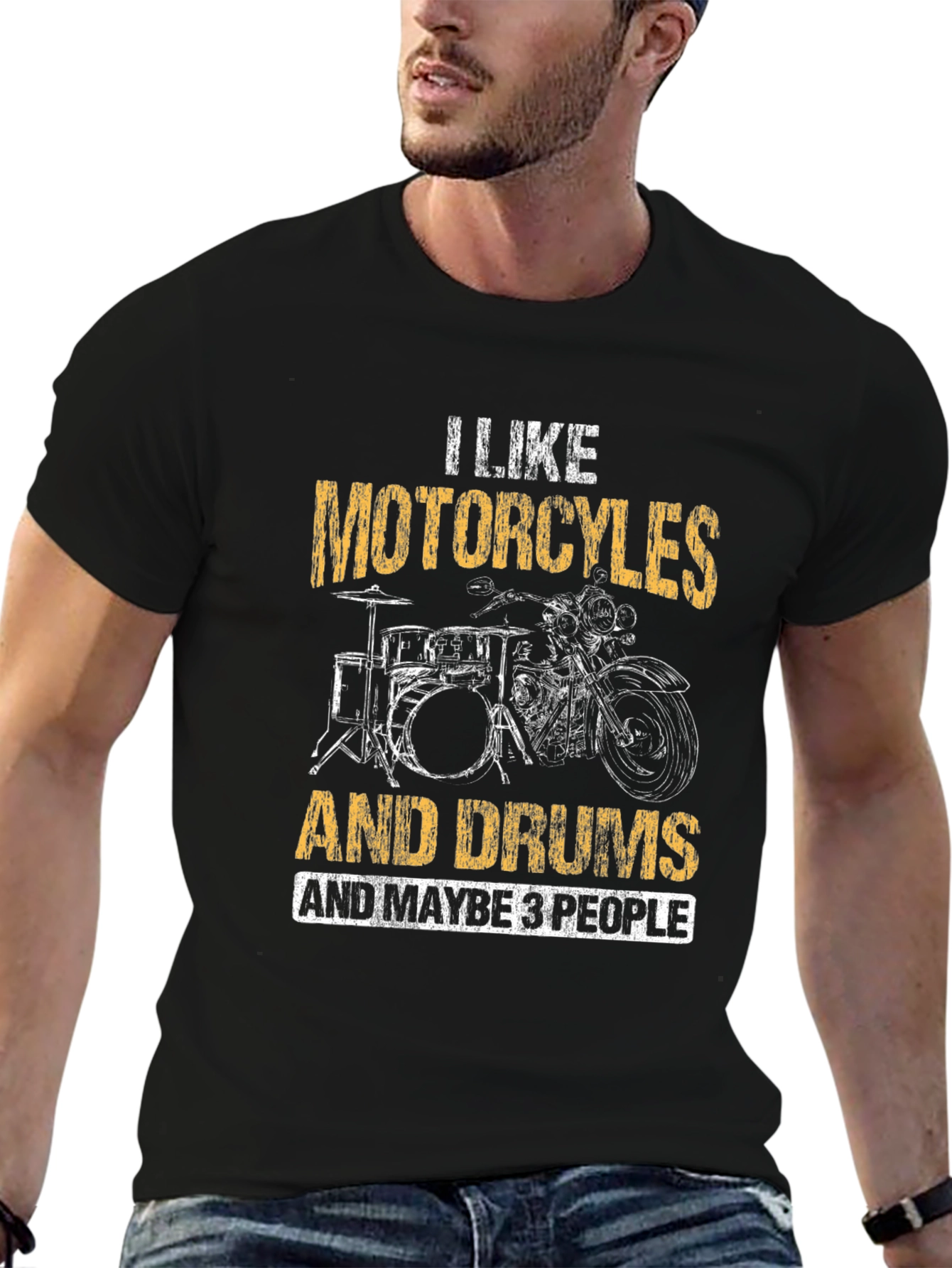 Motorcycle and Drum T-Shirt - I Like