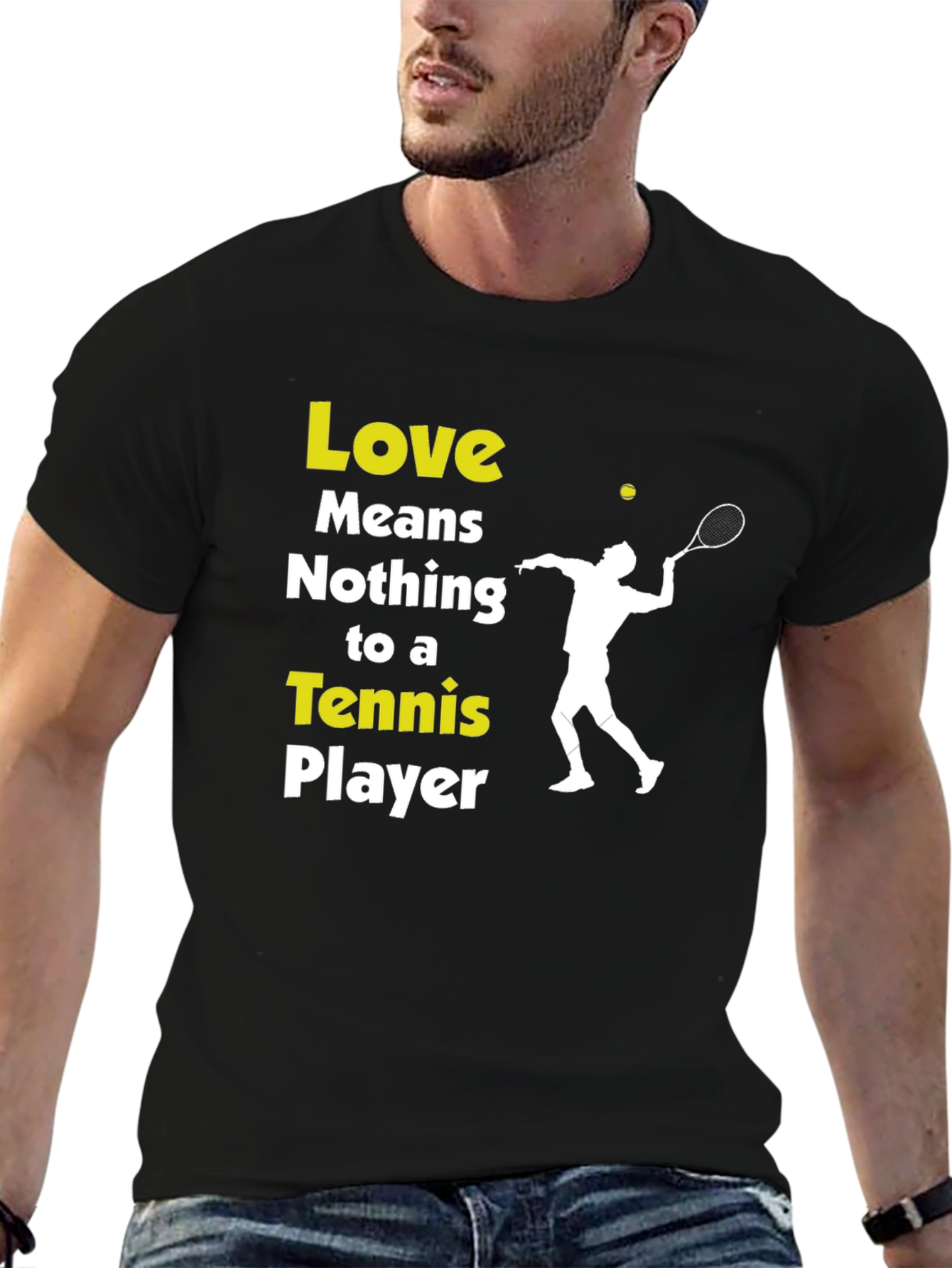 Tennis Player Graphic T-Shirt - Love Means Nothing