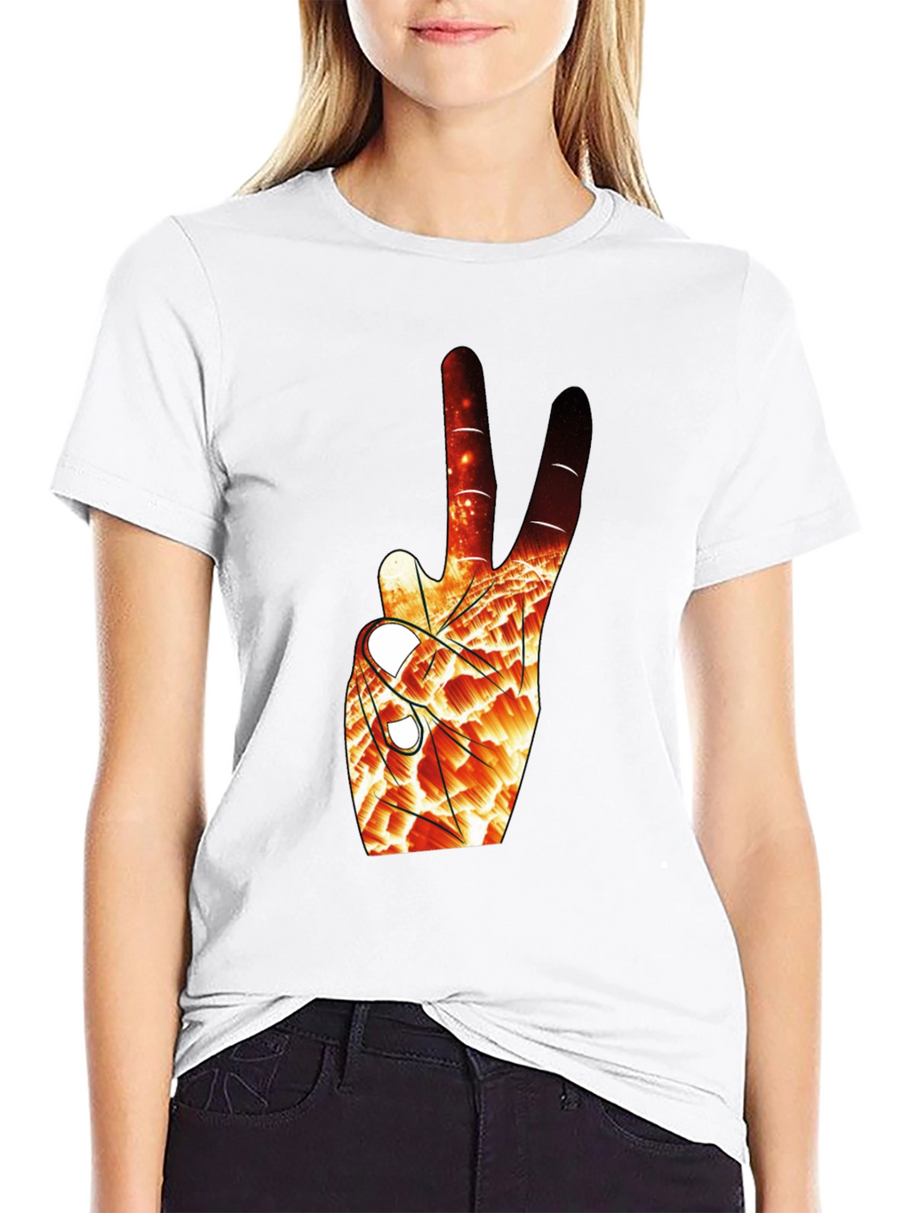 Abstract Peace Sign Graphic Tee