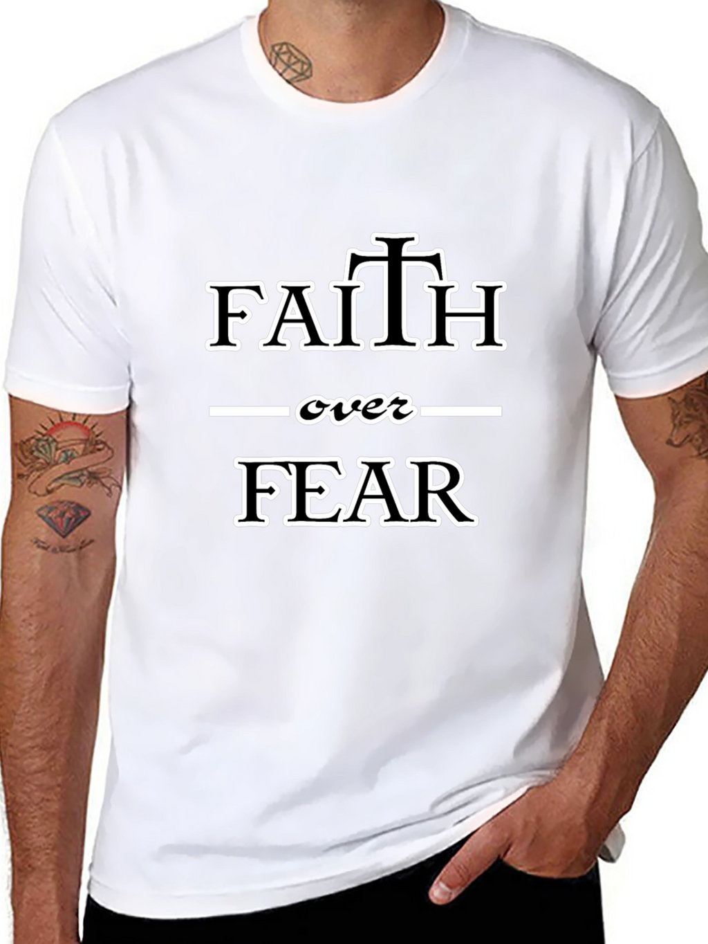 Faith Over Fear Graphic Tee - Black Christian T-Shirt