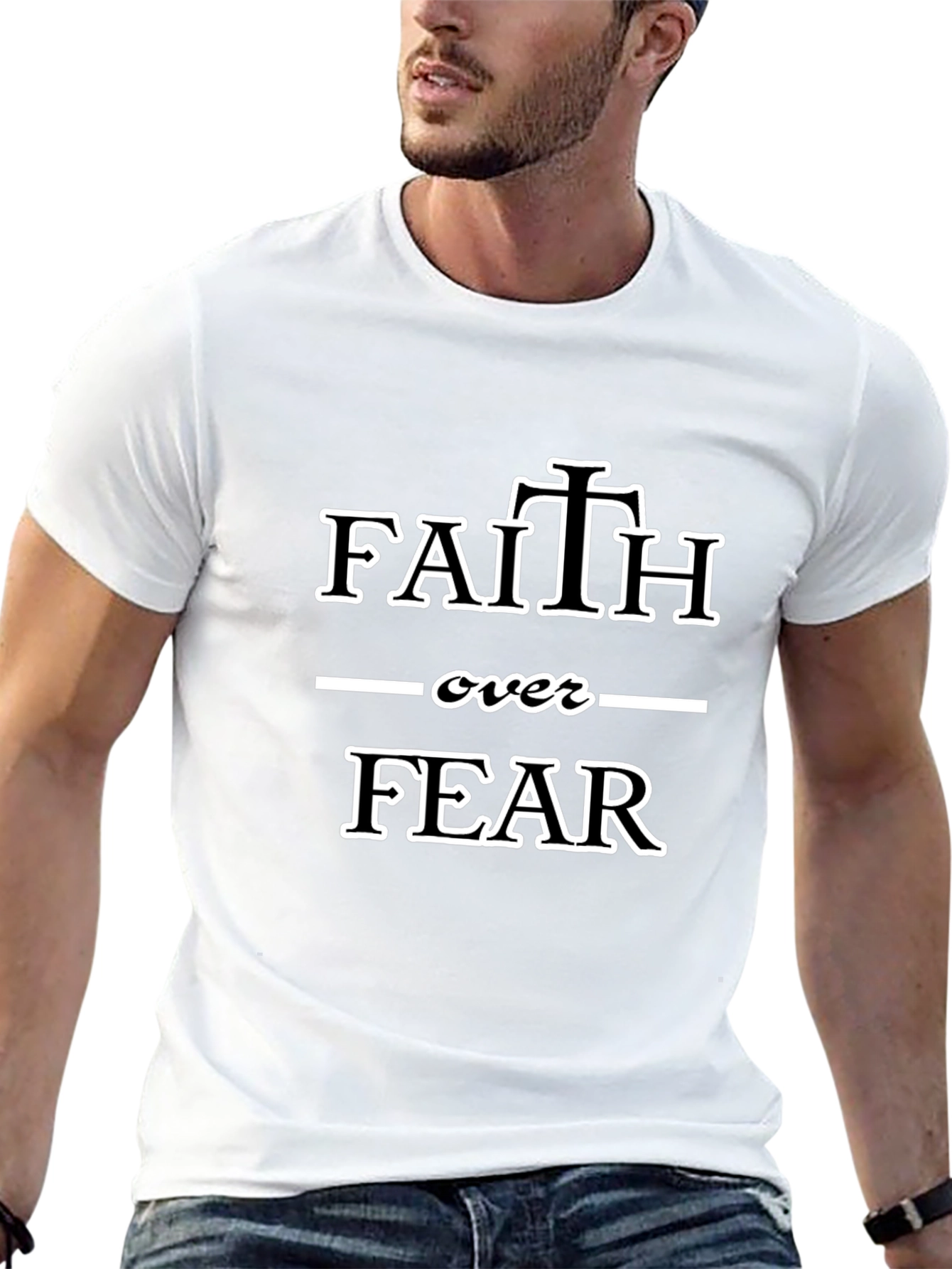 Faith Over Fear Graphic Tee - Black Christian T-Shirt