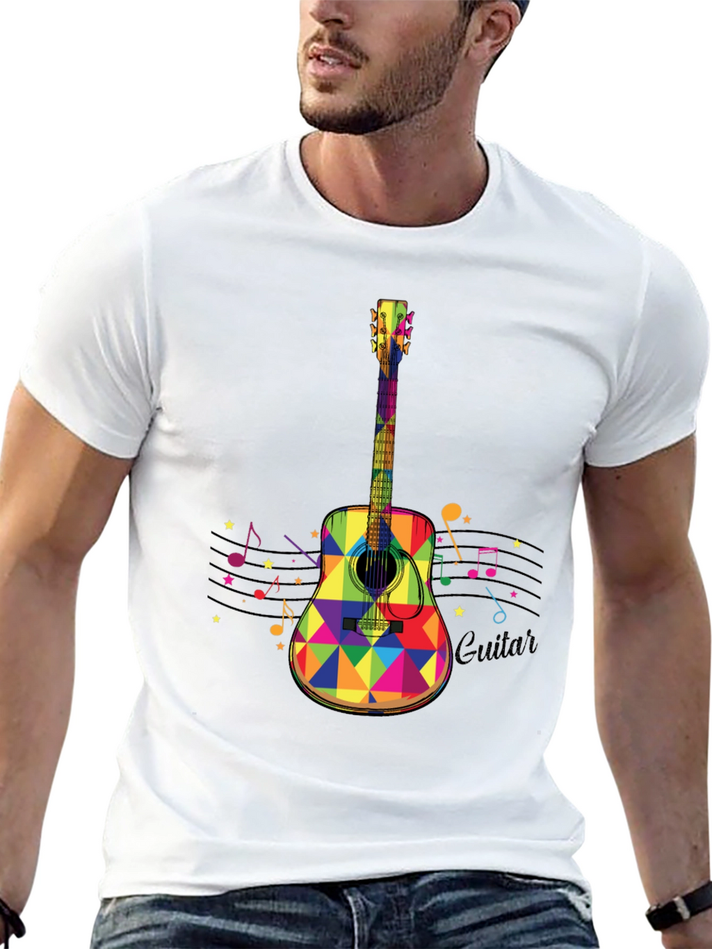 Colorful Guitar Graphic Tee