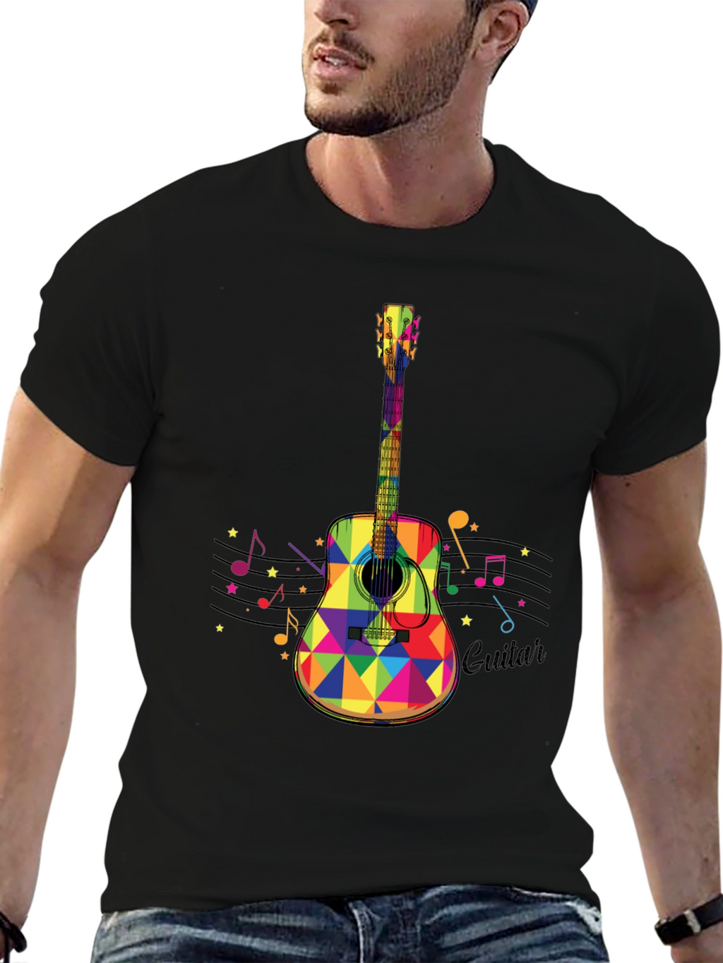 Colorful Guitar Graphic Tee