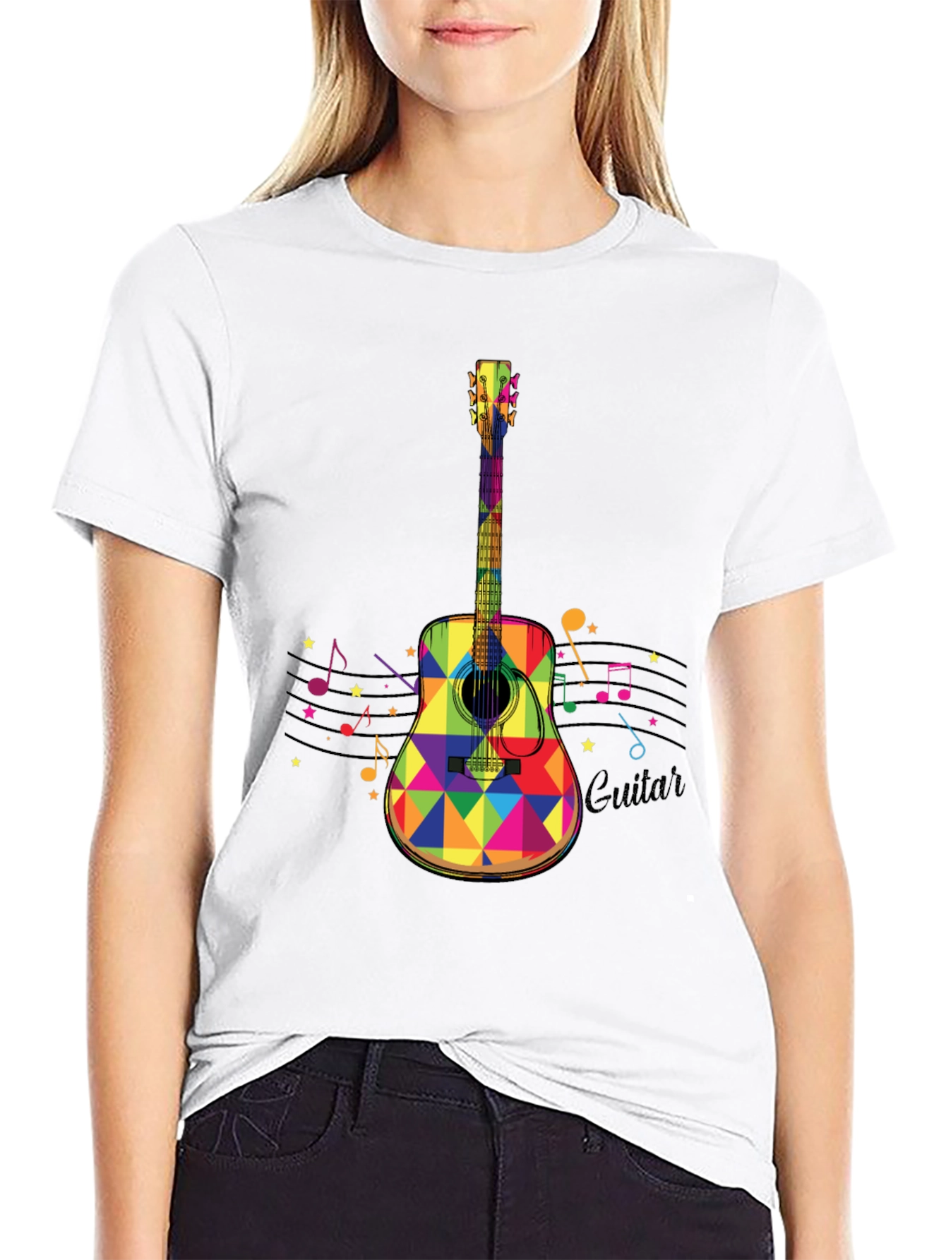 Colorful Guitar Graphic Tee
