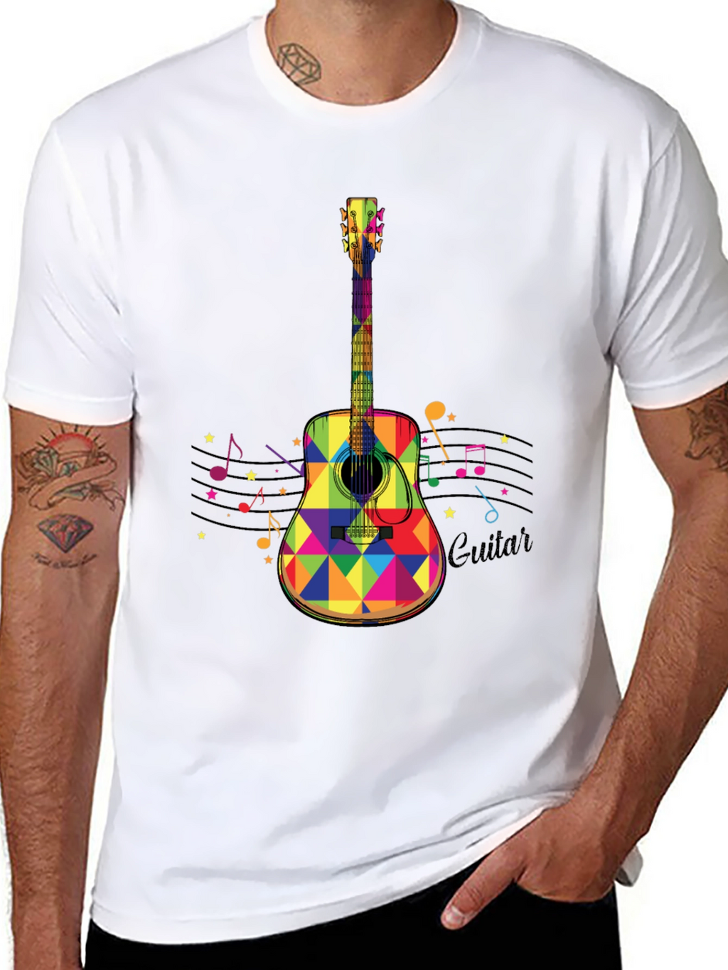 Colorful Guitar Graphic Tee