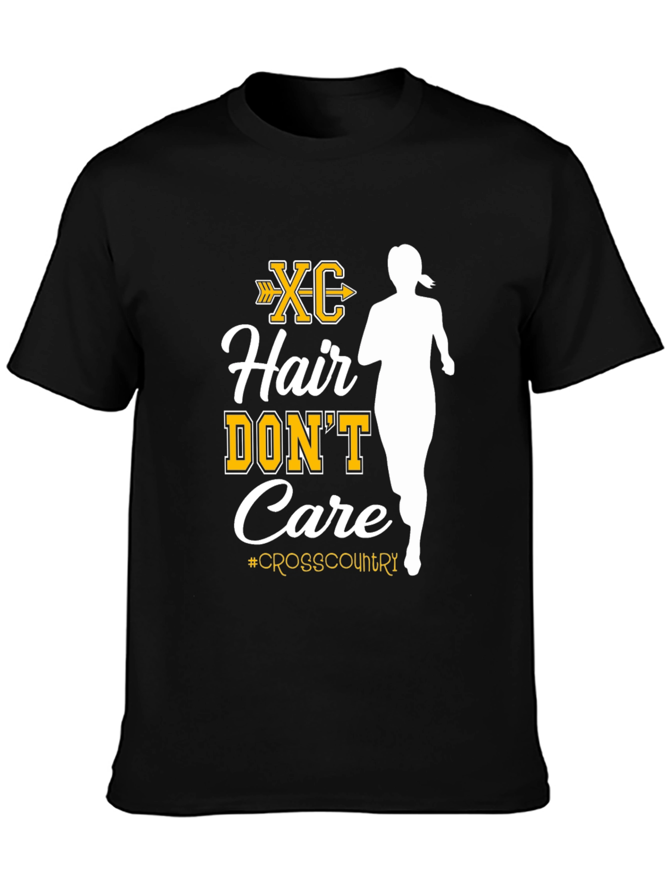 XC Hair Dont Care Cross Country Runner T-Shirt