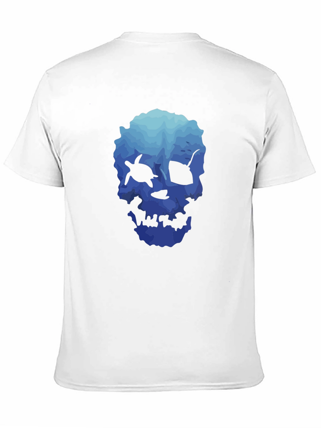Ocean Skull Graphic Tee - Soft Black T-Shirt