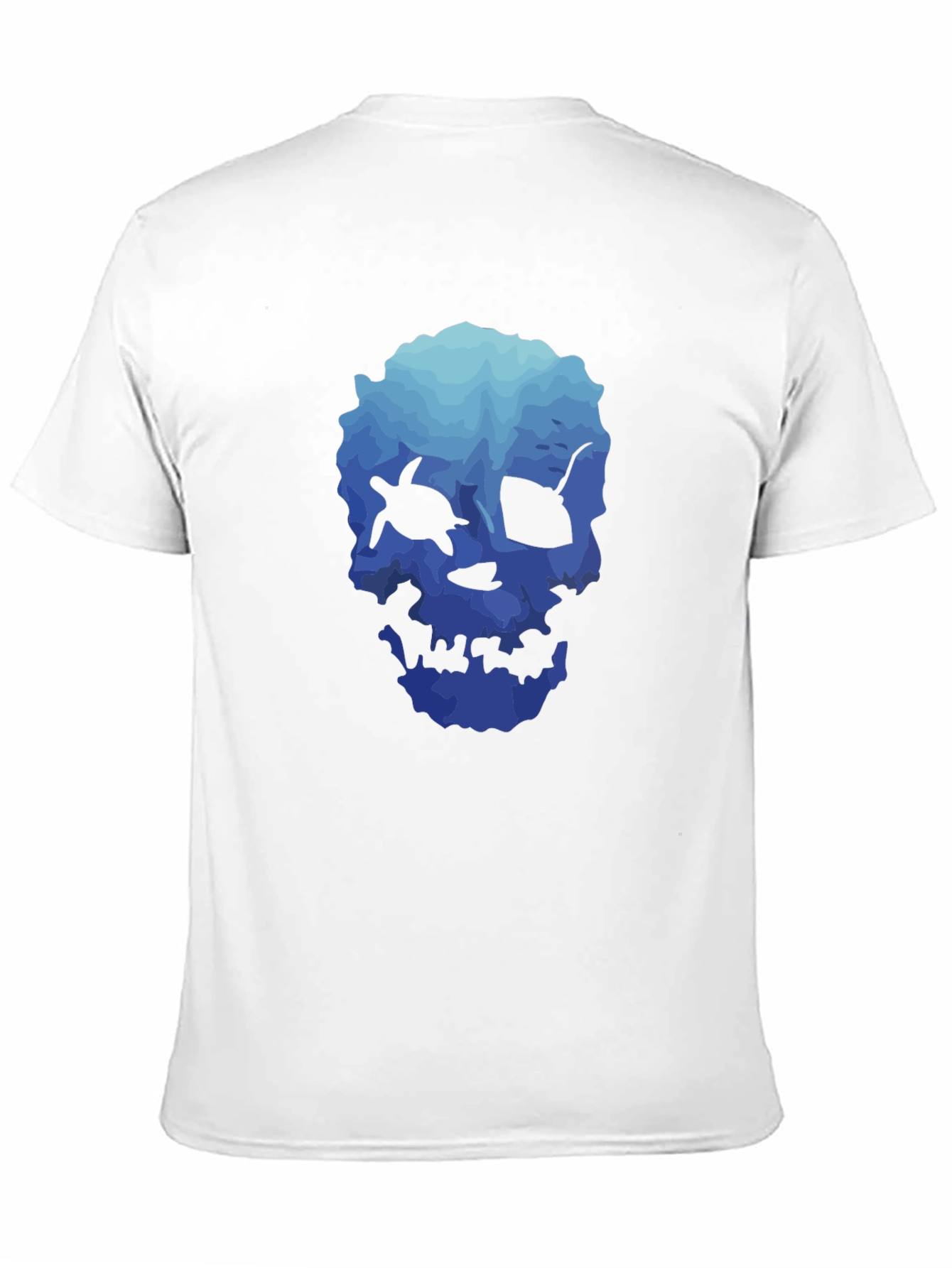 Ocean Skull Graphic Tee - Soft Black T-Shirt